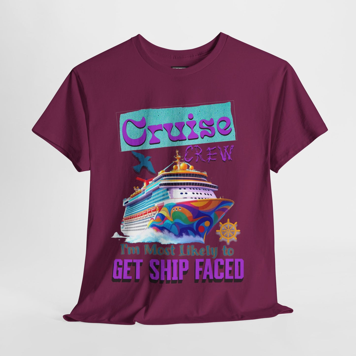Cruise Crew Heavy Cotton Tee - Perfect for Summer Cruise Vacations, Gifts for Crew Members, Nautical Parties, Cruise Wear, Cruise Lovers