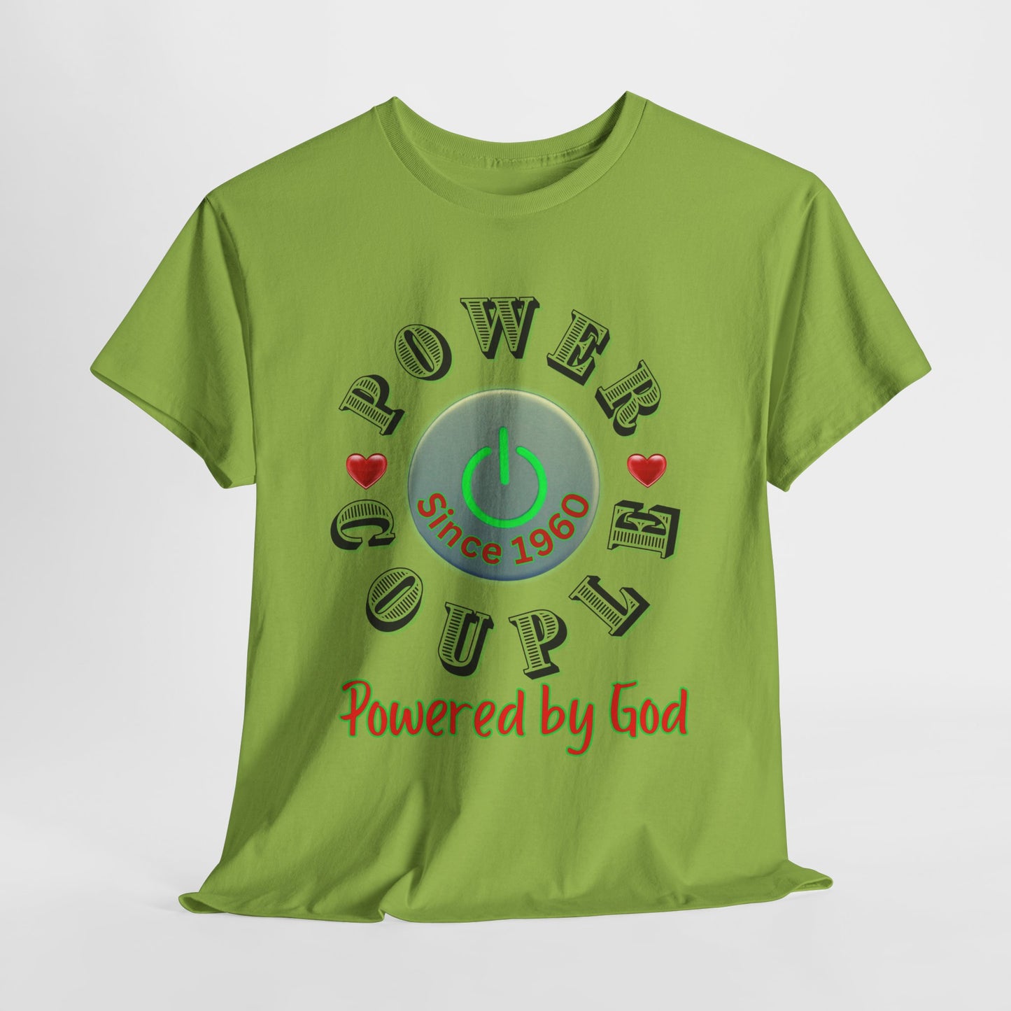Power Couple - Powered by God T-Shirt | Anniversary Shirt for Couples Since 2011, Valentine T-shirt for Couples Unisex Heavy Cotton Tee