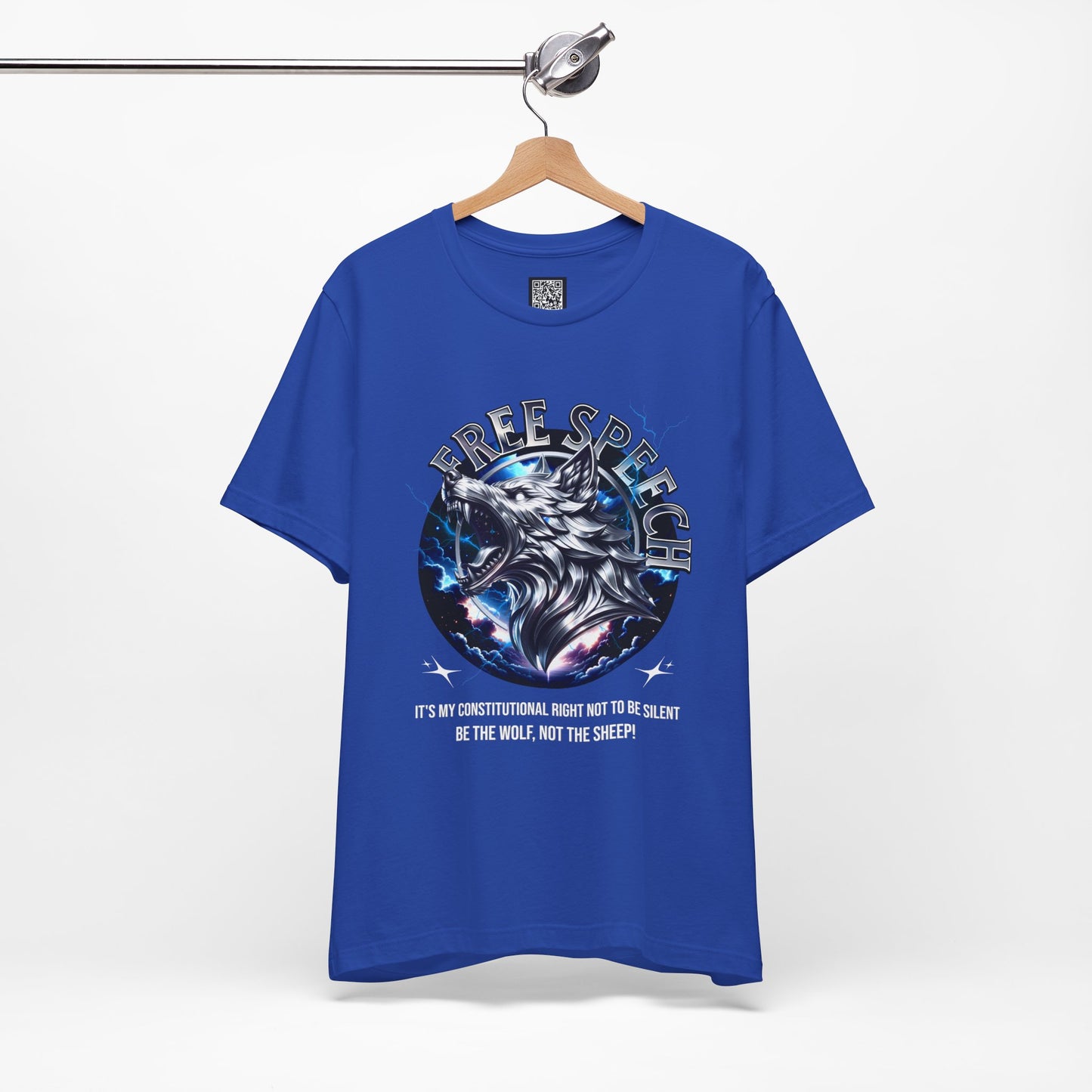Free Speech Wolf Graphic Tee | Unisex Jersey Short Sleeve Shirt, Statement T-Shirt, Gift for Advocates, Activism Apparel, No Kings Protest