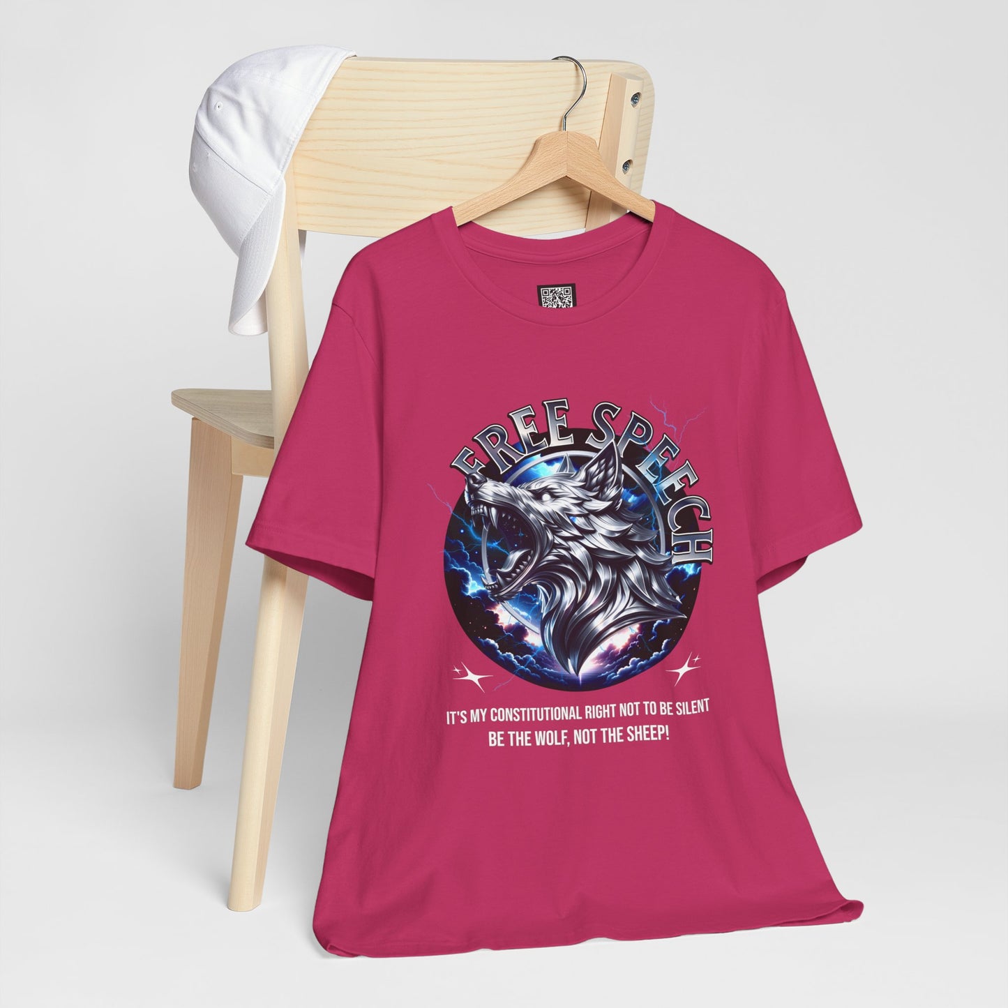 Free Speech Wolf Graphic Tee | Unisex Jersey Short Sleeve Shirt, Statement T-Shirt, Gift for Advocates, Activism Apparel, No Kings Protest