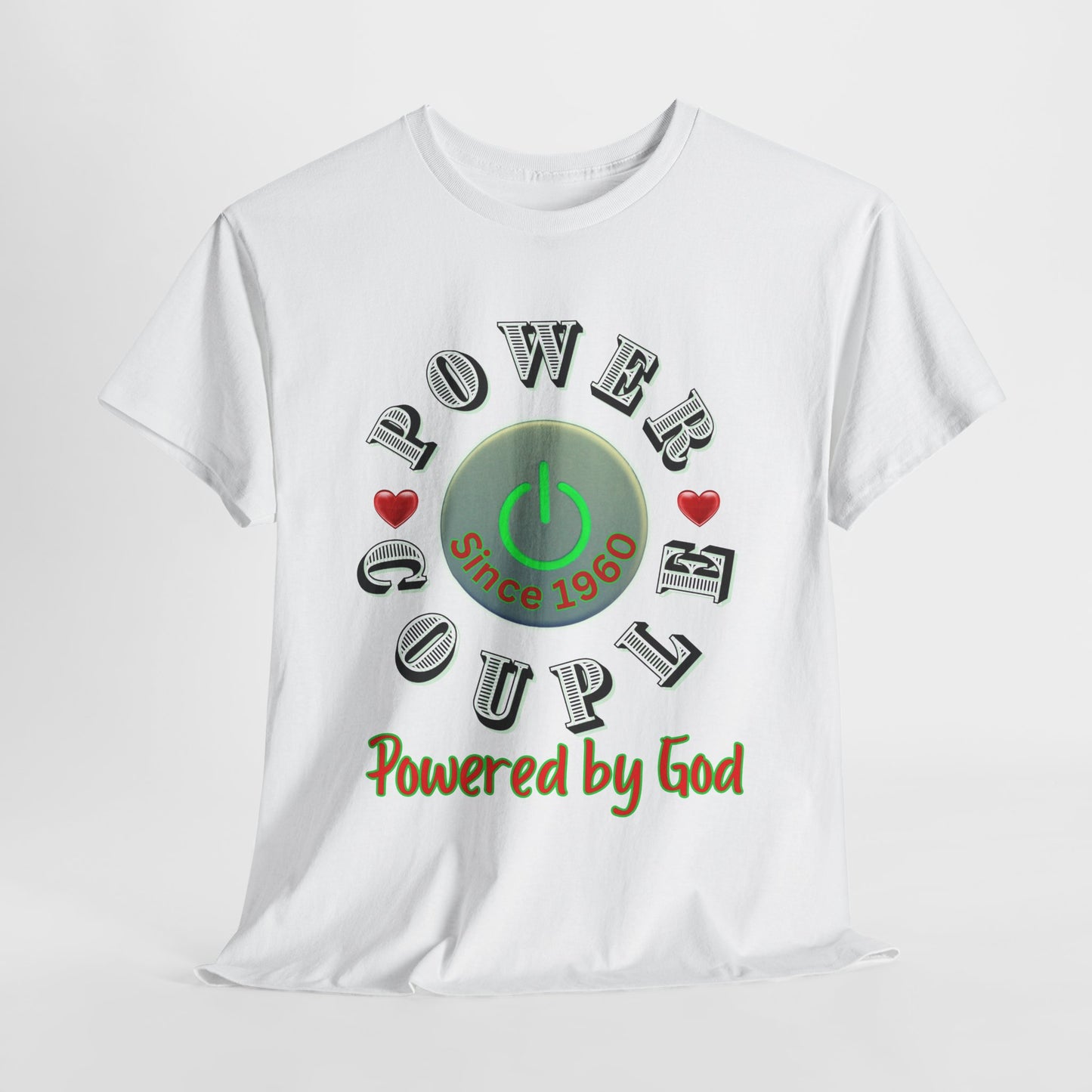 Power Couple - Powered by God T-Shirt | Anniversary Shirt for Couples Since 2011, Valentine T-shirt for Couples Unisex Heavy Cotton Tee