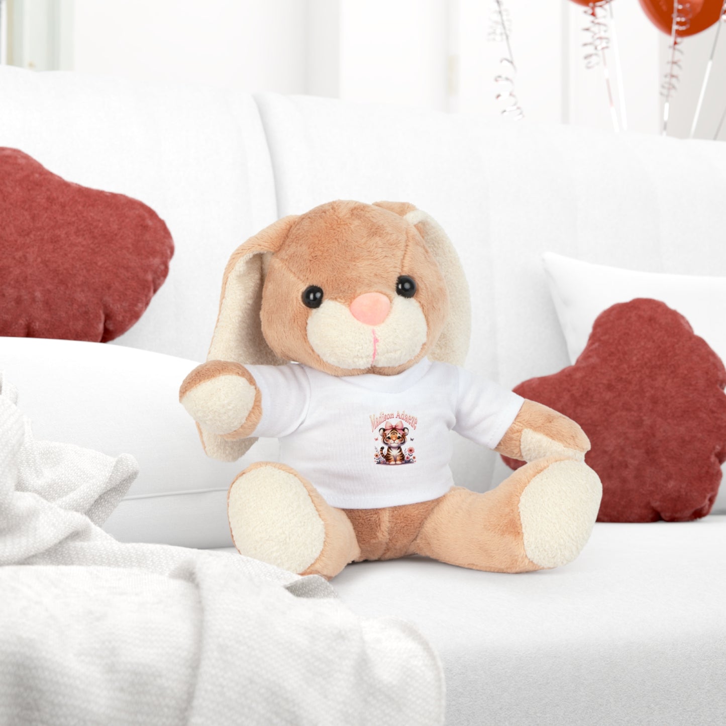 Custom Plush Toy with T-Shirt - Adorable Companion for Kids & Special Occasions, Newborn Personalized Baby Shower Gifts,