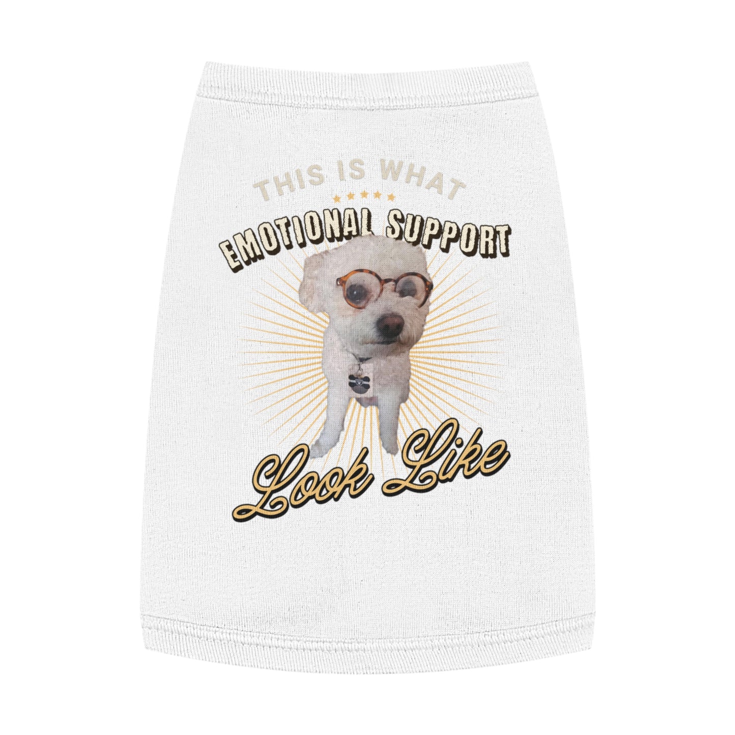 Emotional Support Pet Tank Top, Dog Lover Gift, Pet Apparel for Fun Outings, Cute Pet Costume, Pet Shirt for Walks