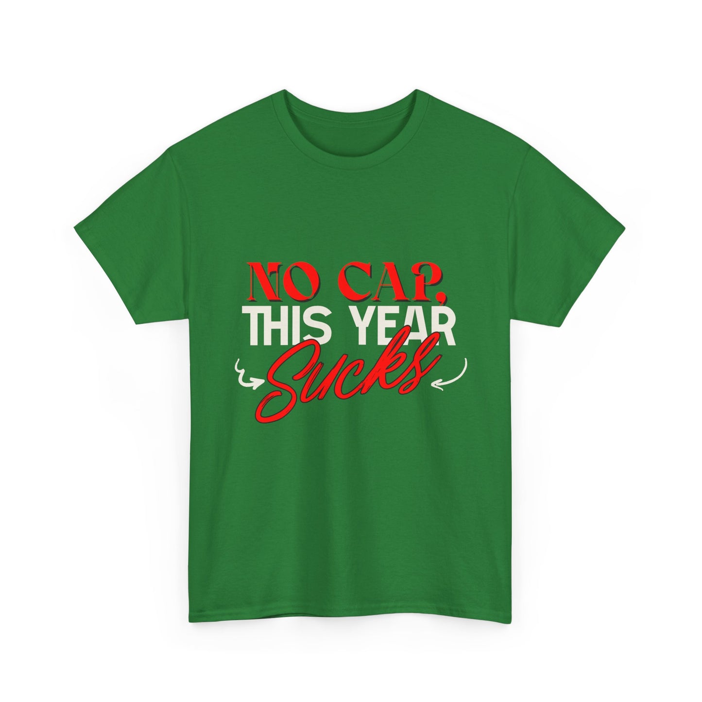 No Cap This Year Sucks Heavy Cotton Unisex T-Shirt, America's Demise 2025, Hard Year Difficult Times Shirt, Fight for Democracy Tees