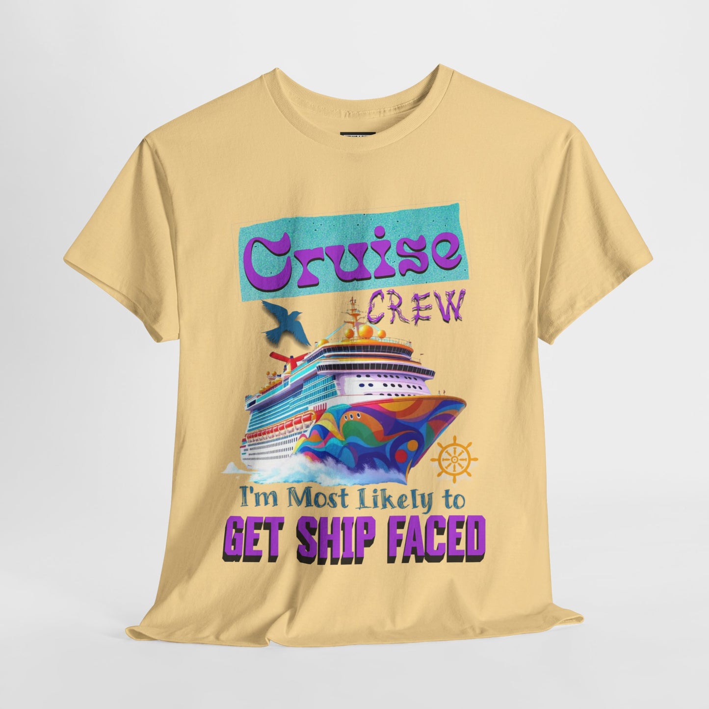 Cruise Crew Heavy Cotton Tee - Perfect for Summer Cruise Vacations, Gifts for Crew Members, Nautical Parties, Cruise Wear, Cruise Lovers