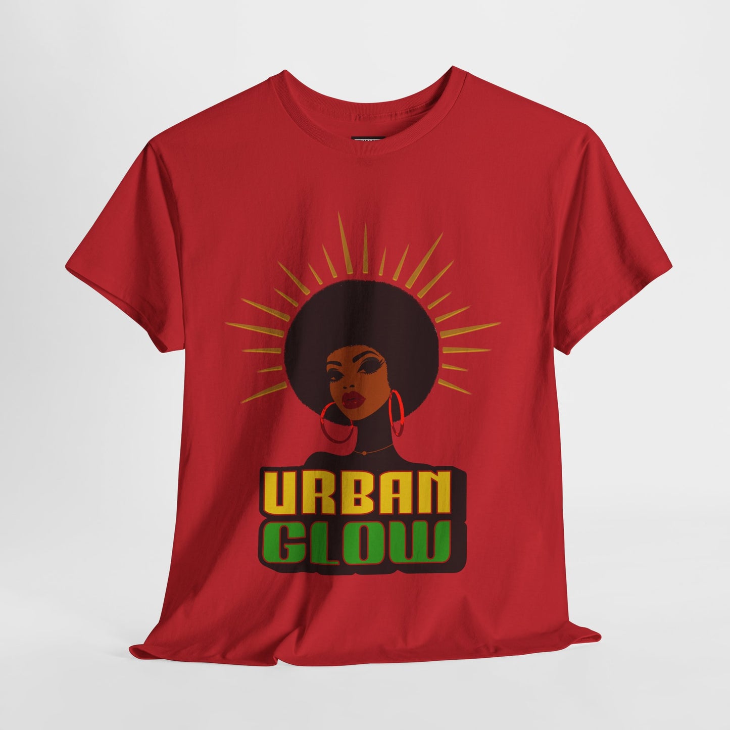 Urban Glow Unisex Heavy Cotton Tee - Afrocentric Streetwear T-Shirt for Her, Juneteenth Casual Wear, Melanin T-Shirts for Women