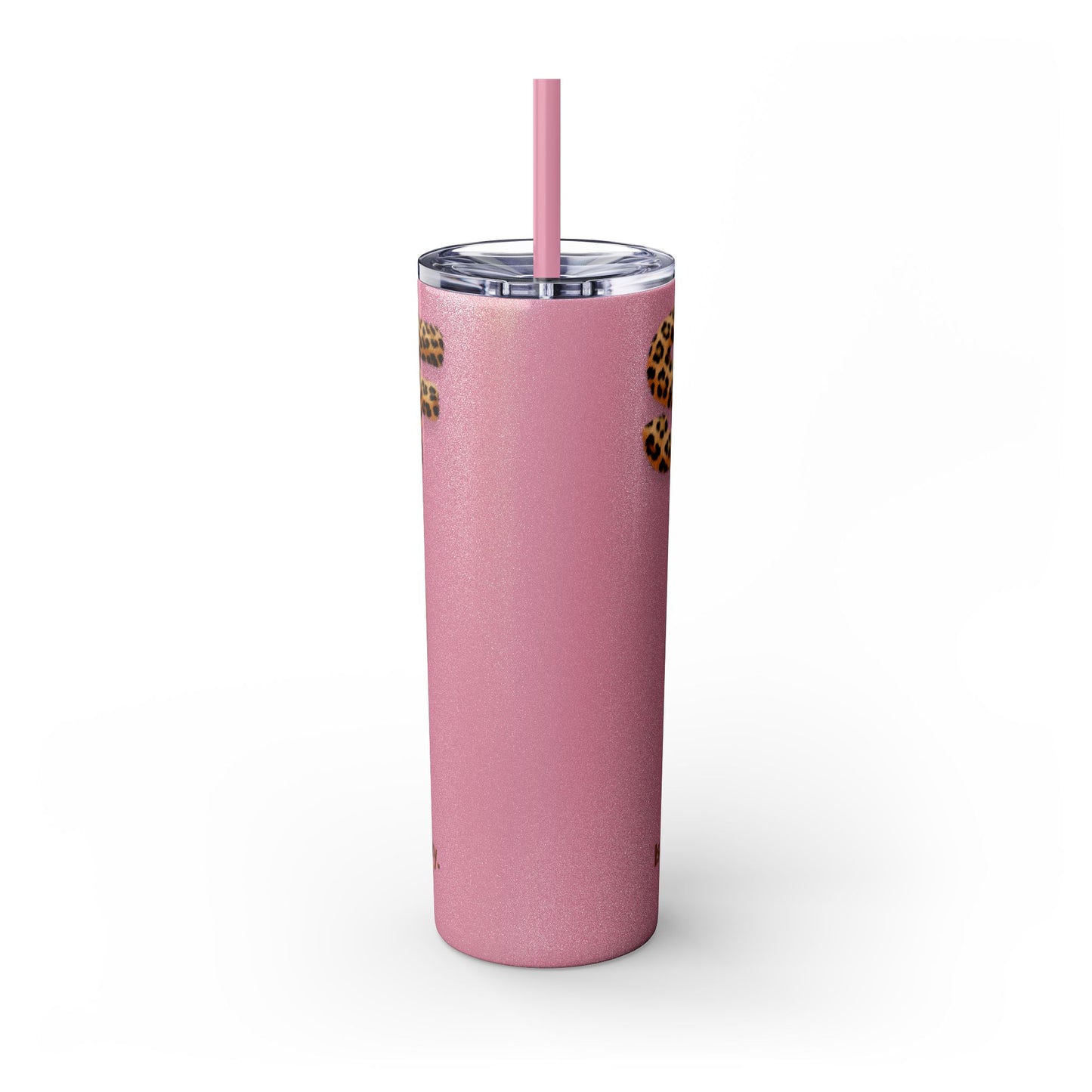 Skinny Tumbler with Straw, 20oz, Leopard Print Tumbler, Motivational Tumbler, Positive Affirmation Tumbler, Inspirational Quote of Self-Love