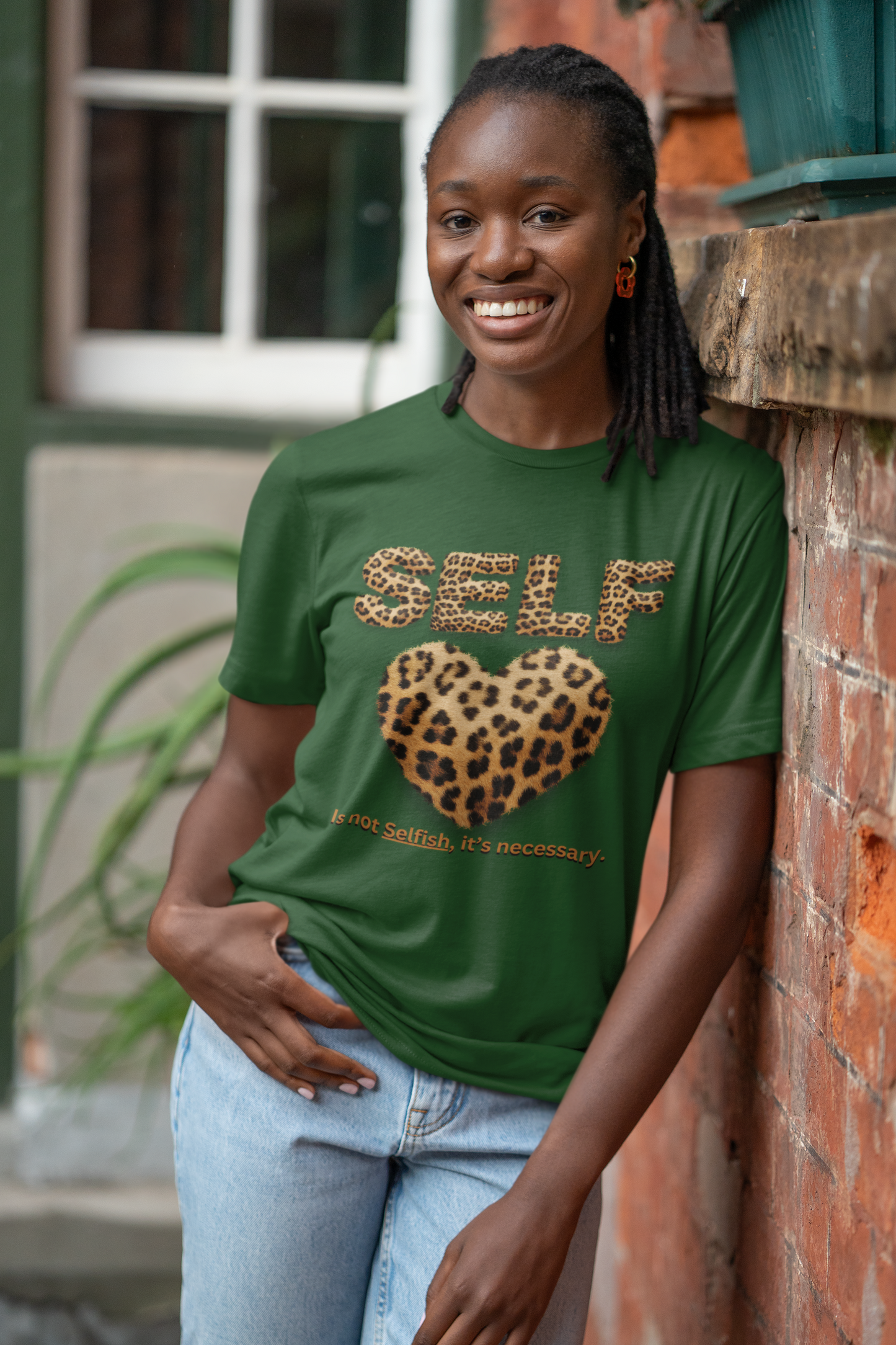 "Self-Love Is Not Selfish" Unisex Garment-Dyed T-shirt, I Love Myself T-Shirts for Women, Black Women Empowerment, Black Girl Magic