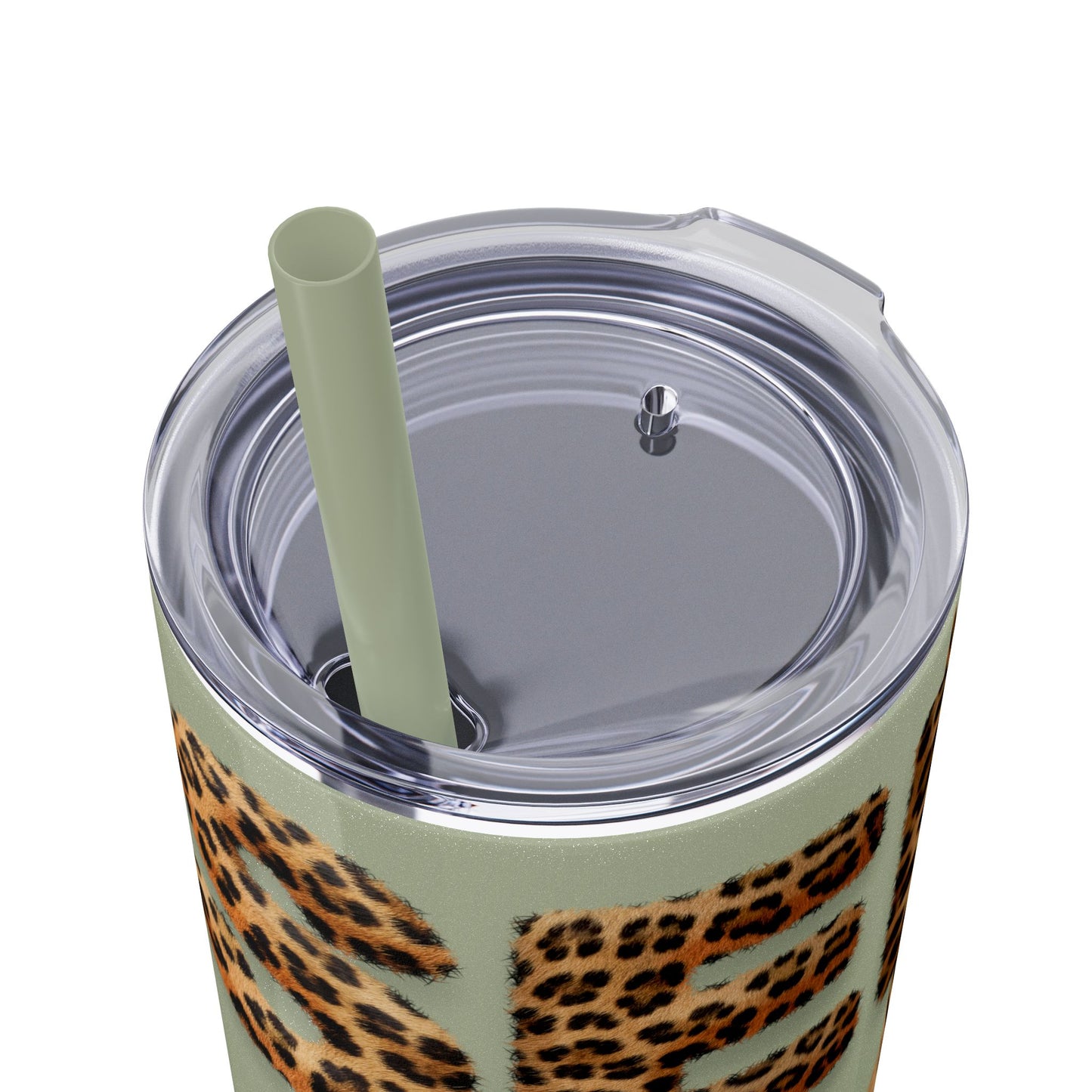 Skinny Tumbler with Straw, 20oz, Leopard Print Tumbler, Motivational Tumbler, Positive Affirmation Tumbler, Inspirational Quote of Self-Love