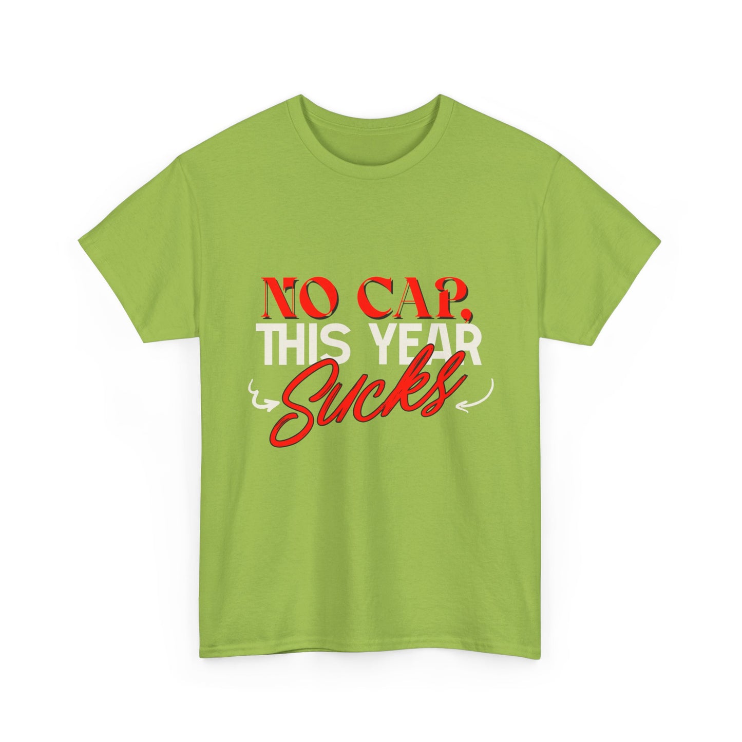 No Cap This Year Sucks Heavy Cotton Unisex T-Shirt, America's Demise 2025, Hard Year Difficult Times Shirt, Fight for Democracy Tees