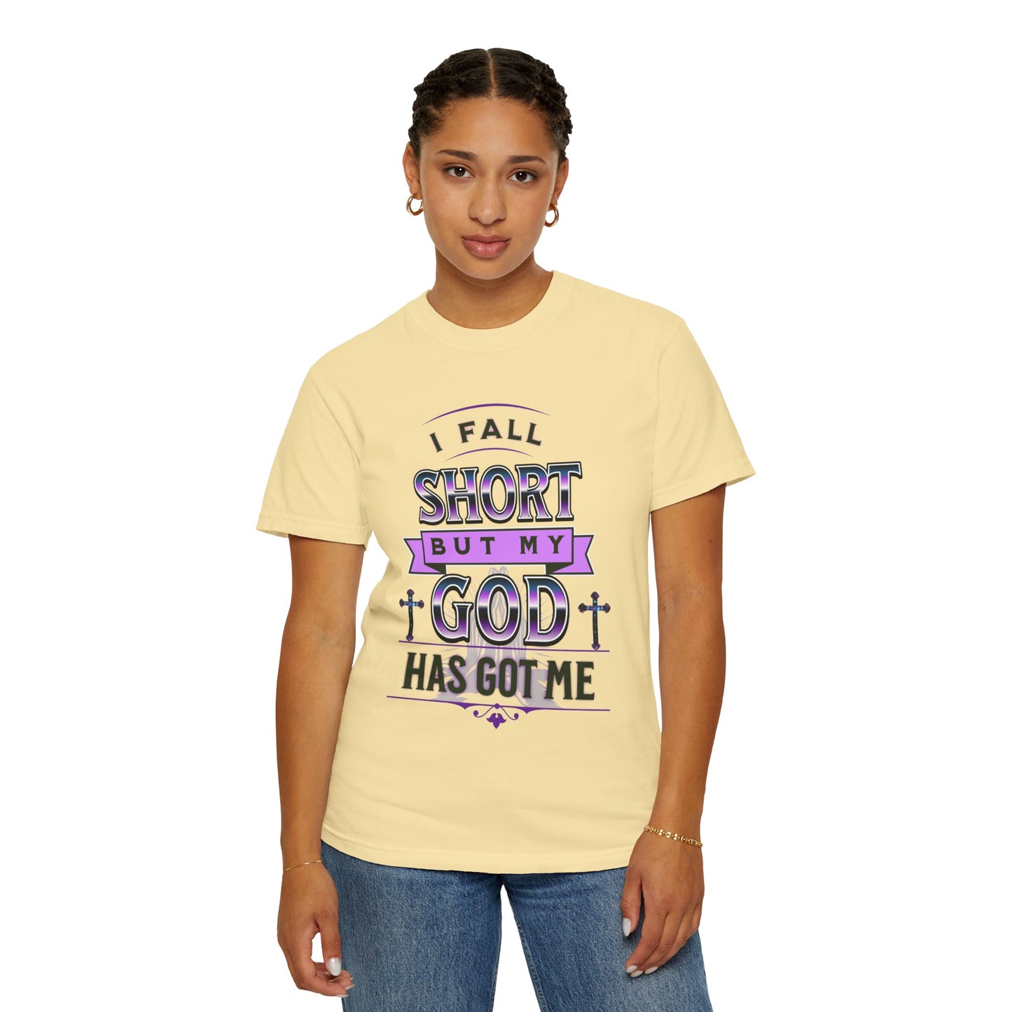 Faith-Inspired Unisex T-Shirt: "I Fall Short But My God Has Got Me" | Inspirational Gift, Christian Apparel, Everyday Wear, Youth Tees