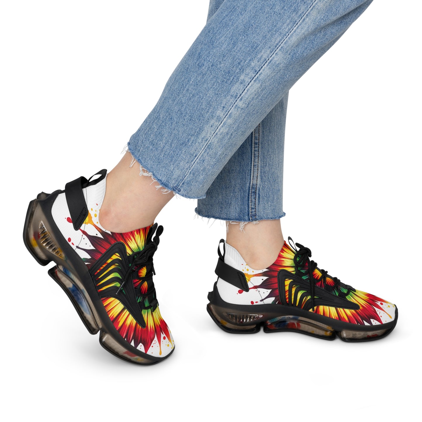 Vibrant Women's Mesh Sneakers, Stylish Athletic Shoes, Trendy Fitness Footwear, Colorful Sports Sneakers, Unique Daily Wear Footwear