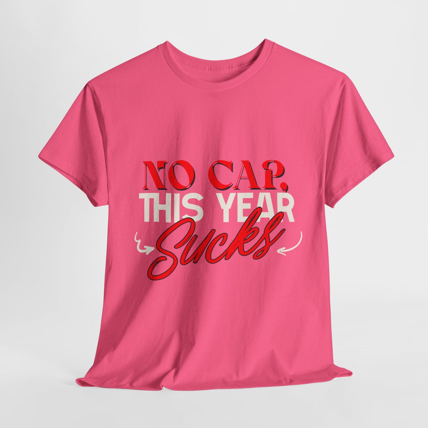 No Cap This Year Sucks Heavy Cotton Unisex T-Shirt, America's Demise 2025, Hard Year Difficult Times Shirt, Fight for Democracy Tees