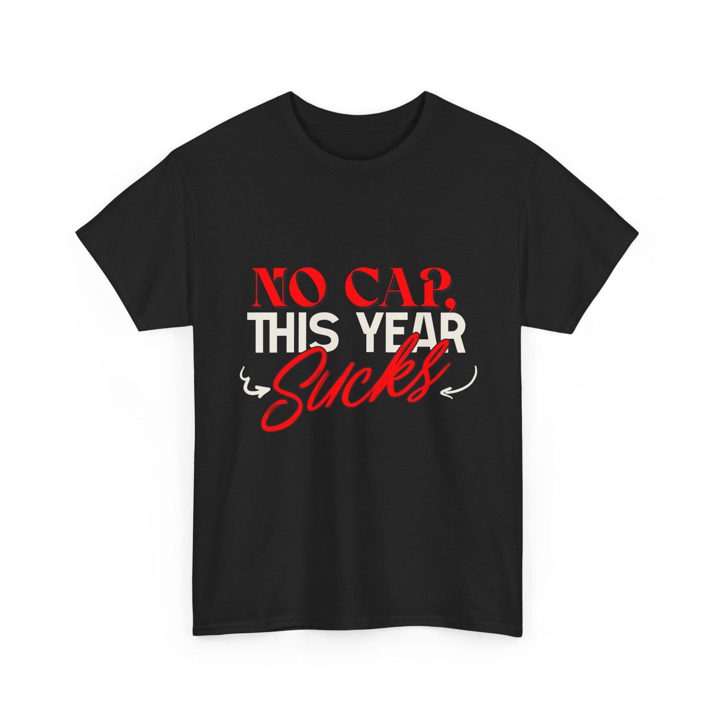 No Cap This Year Sucks Heavy Cotton Unisex T-Shirt, America's Demise 2025, Hard Year Difficult Times Shirt, Fight for Democracy Tees