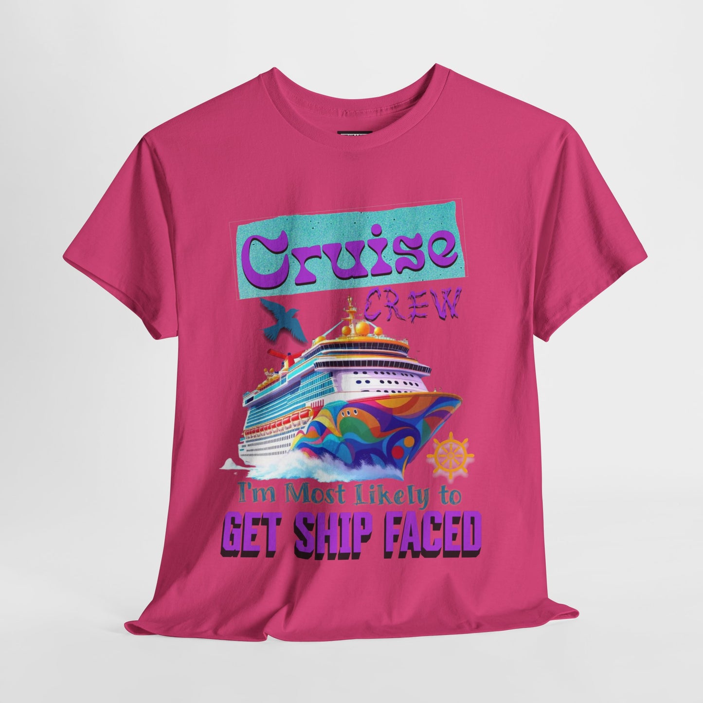 Cruise Crew Heavy Cotton Tee - Perfect for Summer Cruise Vacations, Gifts for Crew Members, Nautical Parties, Cruise Wear, Cruise Lovers