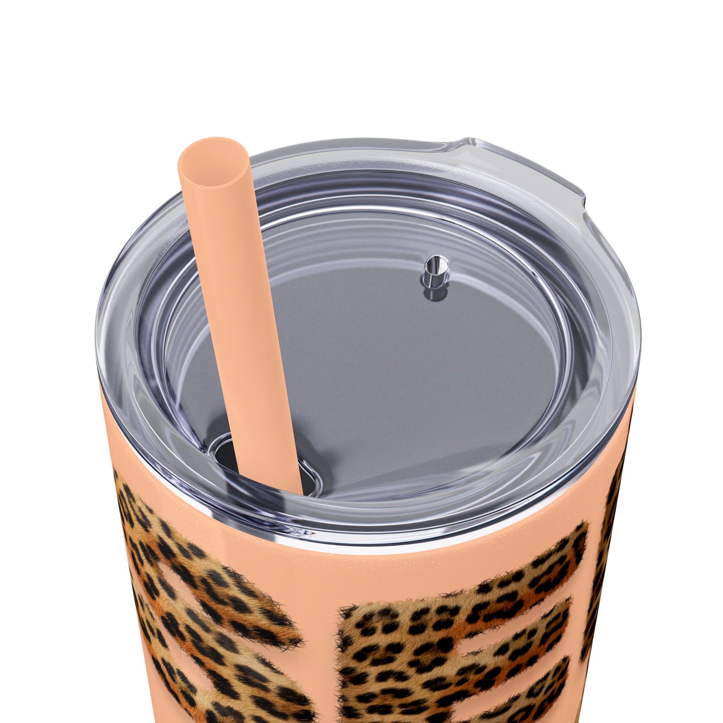 Skinny Tumbler with Straw, 20oz, Leopard Print Tumbler, Motivational Tumbler, Positive Affirmation Tumbler, Inspirational Quote of Self-Love