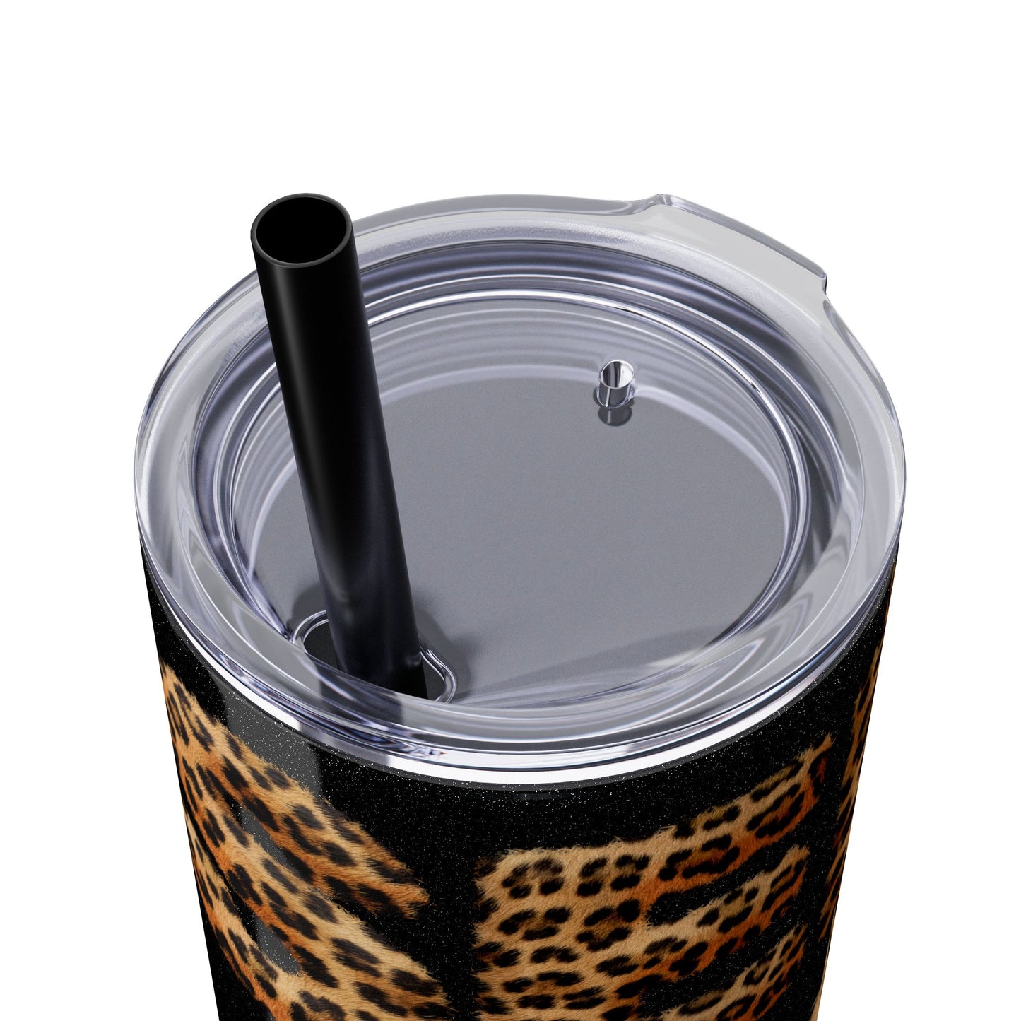 Skinny Tumbler with Straw, 20oz, Leopard Print Tumbler, Motivational Tumbler, Positive Affirmation Tumbler, Inspirational Quote of Self-Love