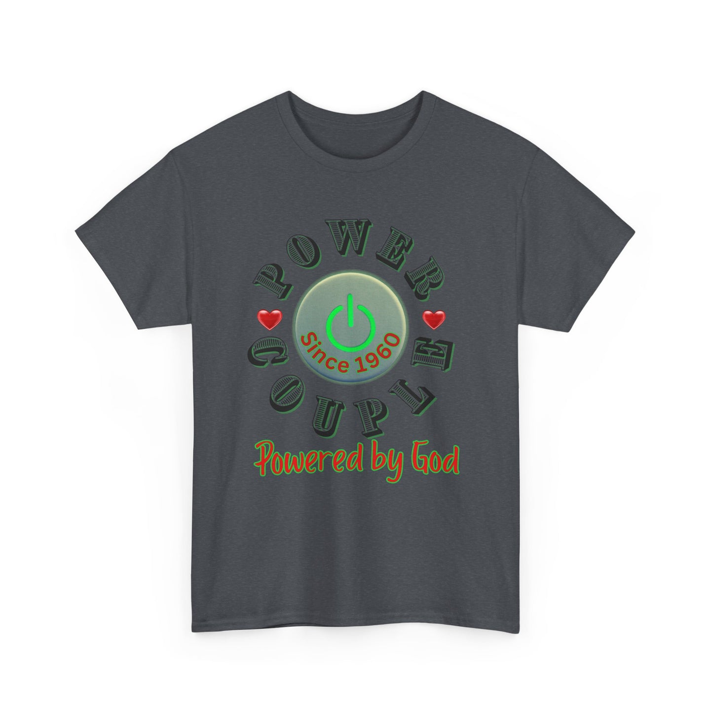 Power Couple - Powered by God T-Shirt | Anniversary Shirt for Couples Since 2011, Valentine T-shirt for Couples Unisex Heavy Cotton Tee