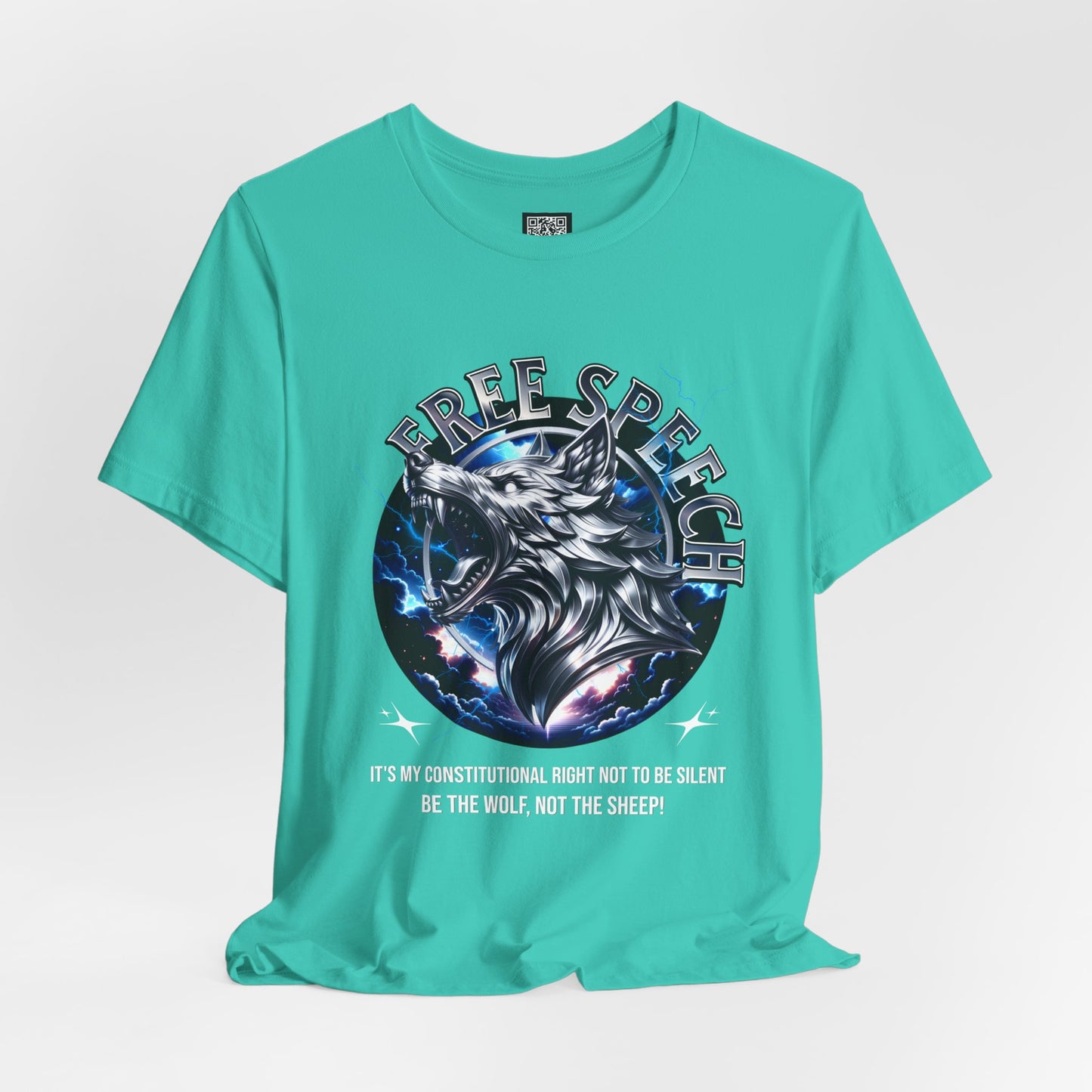 Free Speech Wolf Graphic Tee | Unisex Jersey Short Sleeve Shirt, Statement T-Shirt, Gift for Advocates, Activism Apparel, No Kings Protest