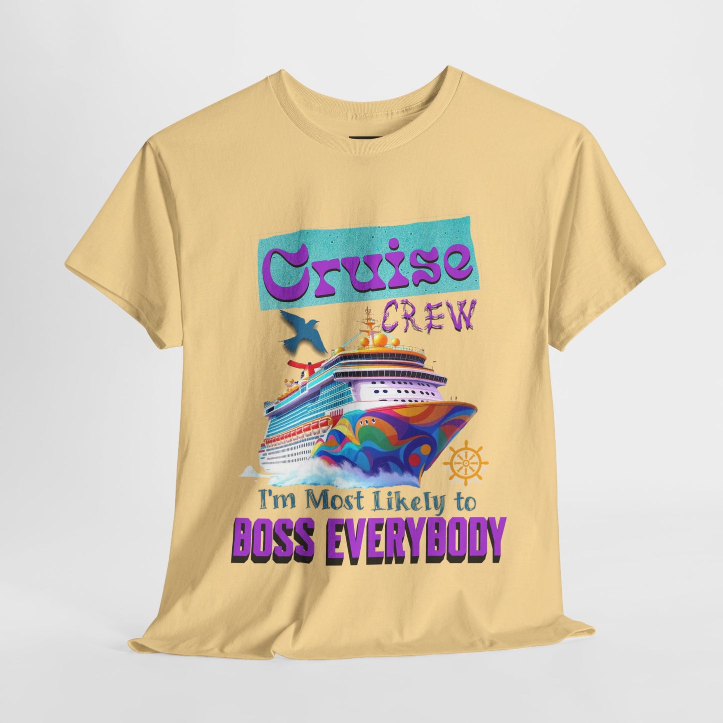 Cruise Crew Heavy Cotton Tee - Fun Cruise Vacation Shirt, Cruise-themed Apparel, Travel Gift, Nautical Wear, Summer Adventure T-Shirt