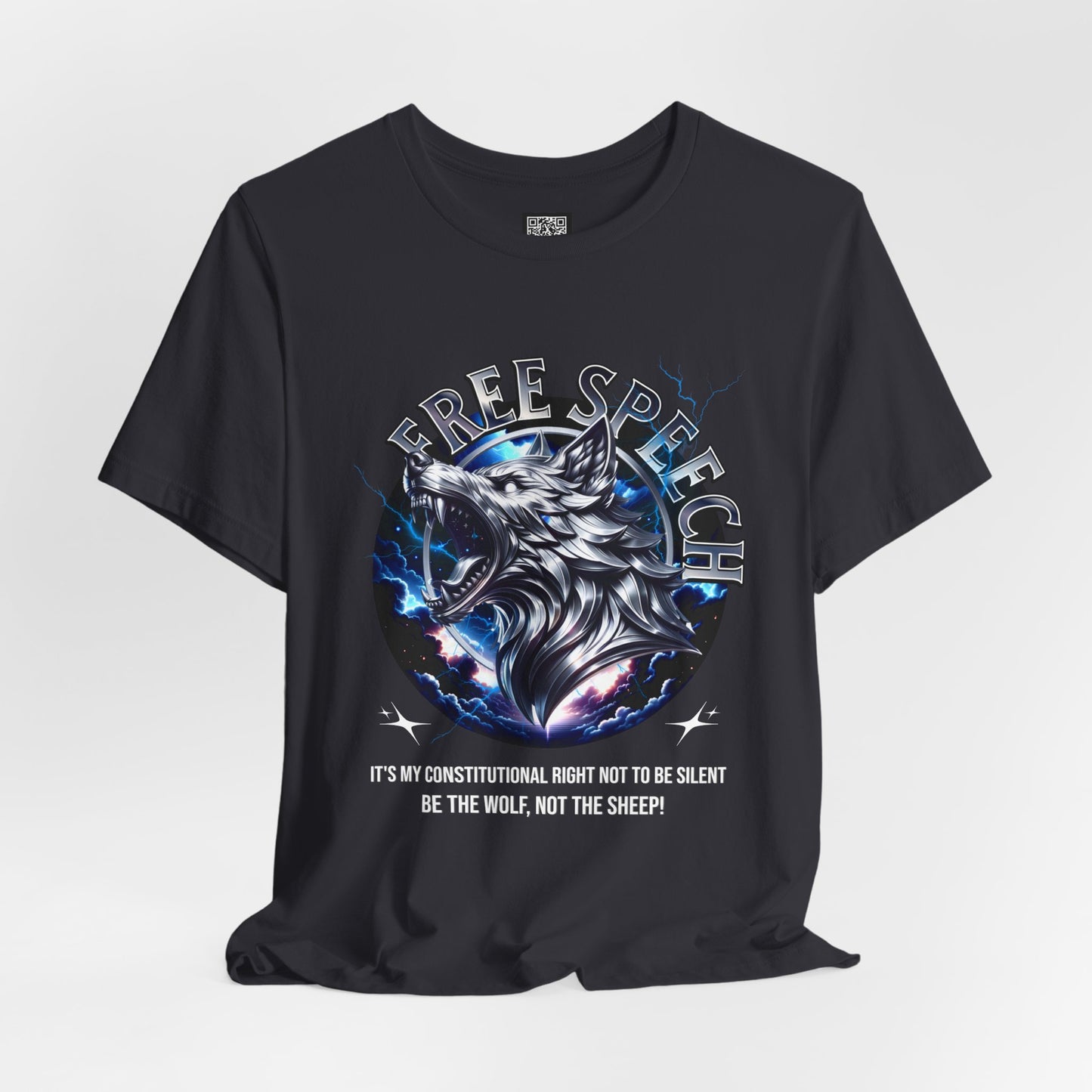 Free Speech Wolf Graphic Tee | Unisex Jersey Short Sleeve Shirt, Statement T-Shirt, Gift for Advocates, Activism Apparel, No Kings Protest