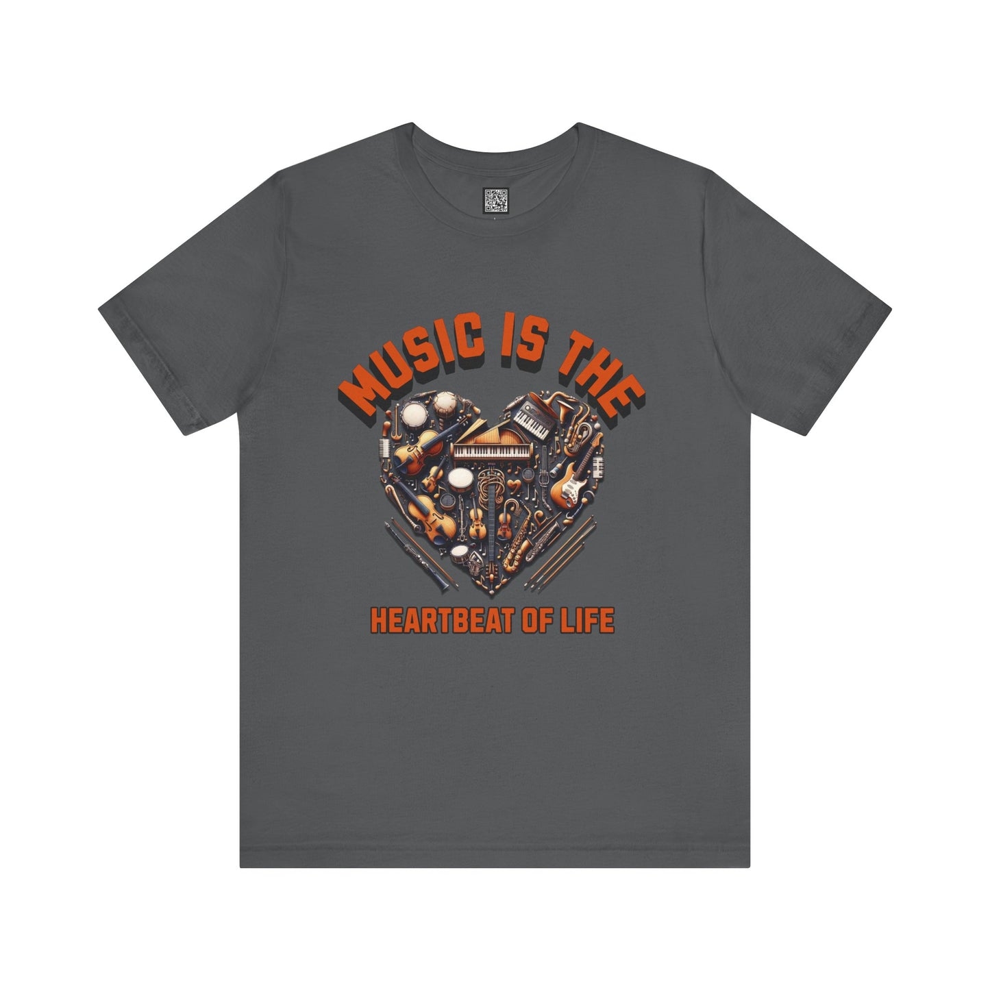 Heartfelt Music Tee, Unisex Short Sleeve Music T-Shirt, Gift for Musicians, Music Lover Apparel, Heartbeat of Life Shirt, Concert Outfit