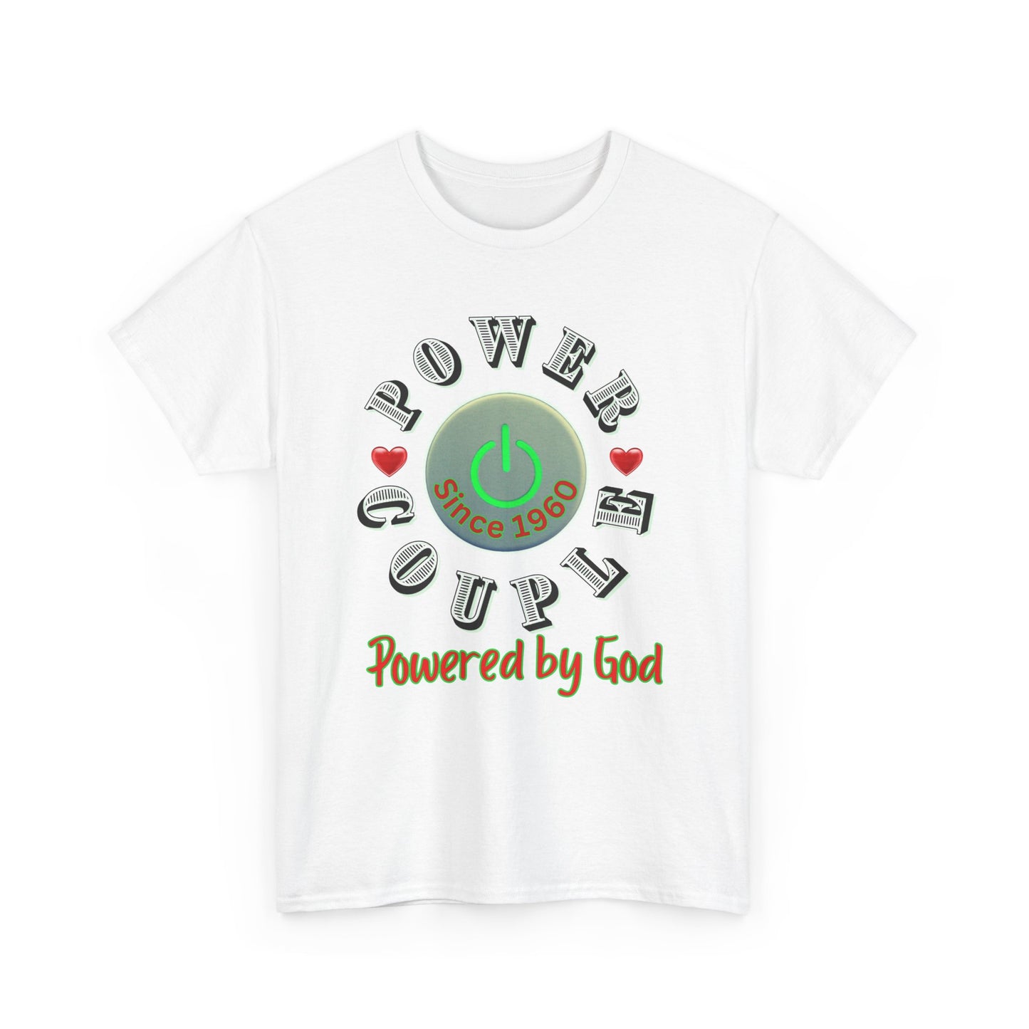Power Couple - Powered by God T-Shirt | Anniversary Shirt for Couples Since 2011, Valentine T-shirt for Couples Unisex Heavy Cotton Tee