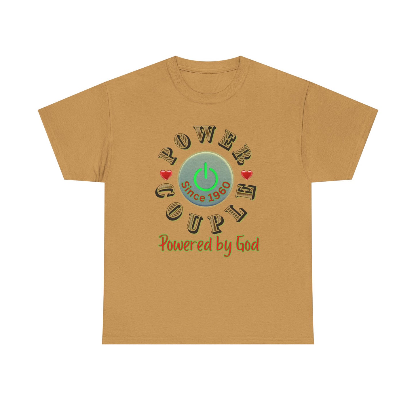 Power Couple - Powered by God T-Shirt | Anniversary Shirt for Couples Since 2011, Valentine T-shirt for Couples Unisex Heavy Cotton Tee