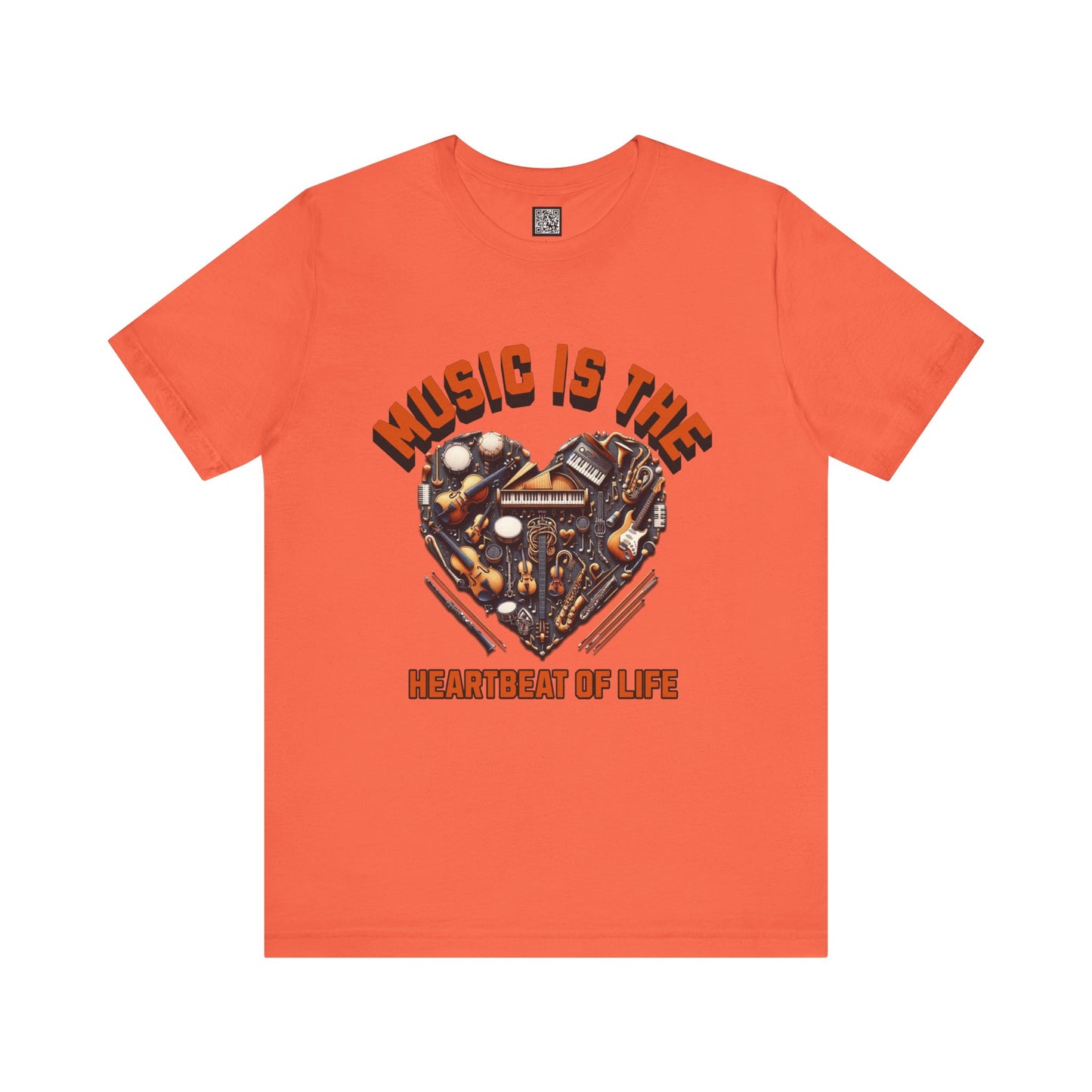 Heartfelt Music Tee, Unisex Short Sleeve Music T-Shirt, Gift for Musicians, Music Lover Apparel, Heartbeat of Life Shirt, Concert Outfit