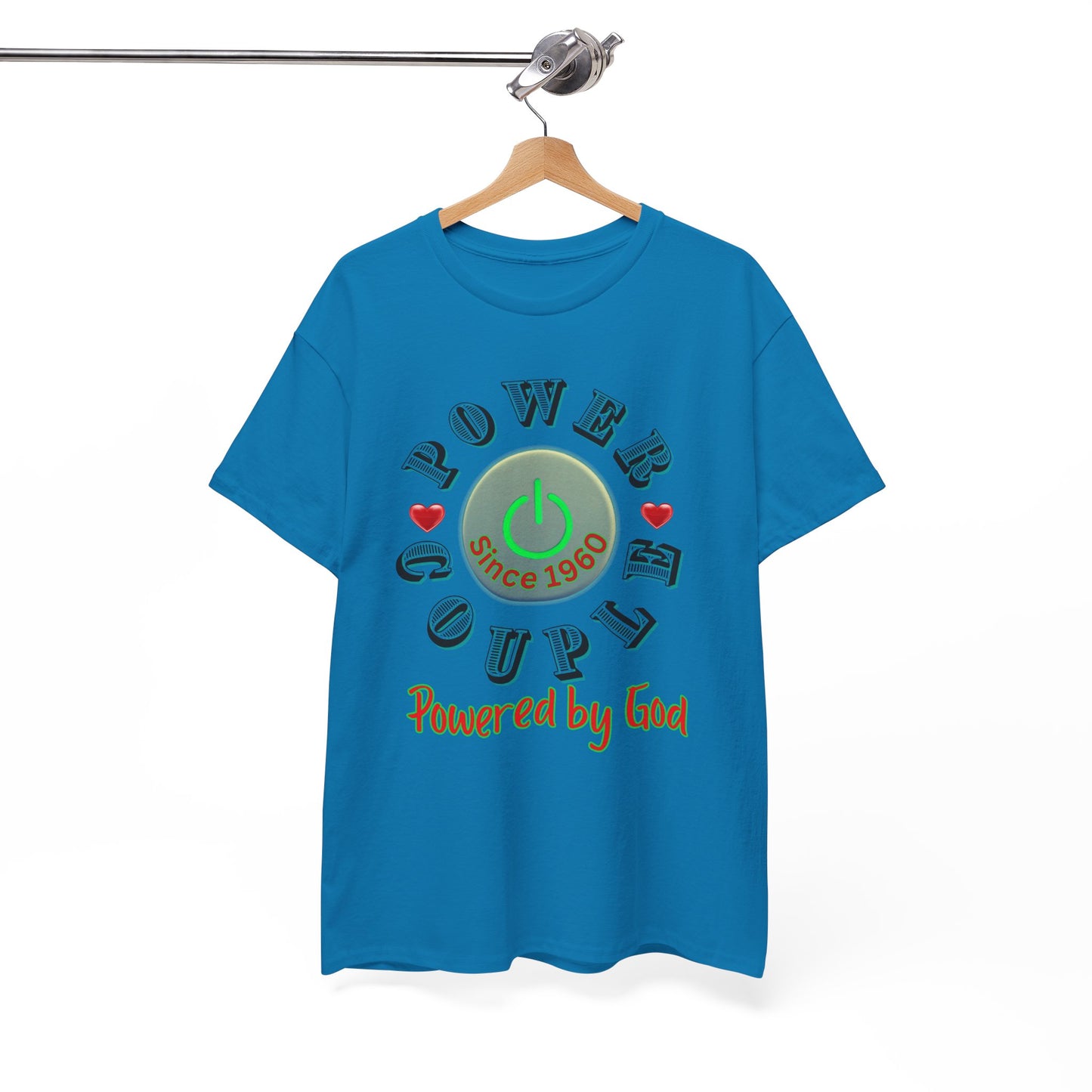 Power Couple - Powered by God T-Shirt | Anniversary Shirt for Couples Since 2011, Valentine T-shirt for Couples Unisex Heavy Cotton Tee