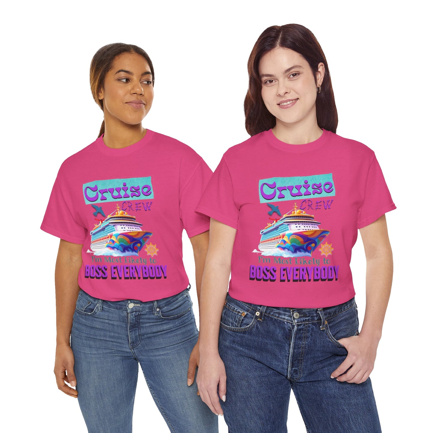 Cruise Crew Heavy Cotton Tee - Fun Cruise Vacation Shirt, Cruise-themed Apparel, Travel Gift, Nautical Wear, Summer Adventure T-Shirt