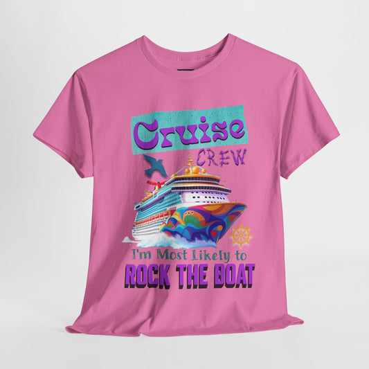 Cruise Crew Unisex Heavy Cotton Tee - Perfect for Cruise Lovers, Cruise Vacation, Summer Adventures, Nautical Theme, Gift Idea