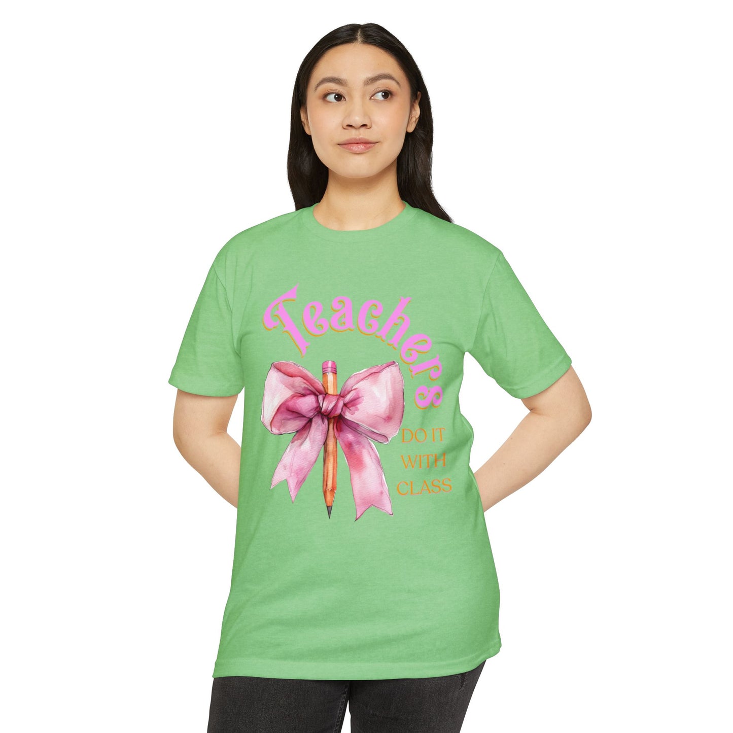 Teachers Do It with Class T-Shirt, Coquette Bow Teacher Shirt, Educator Apparel, Back to School Shirt, Cute Teacher Outfit, Cute Teacher Tee