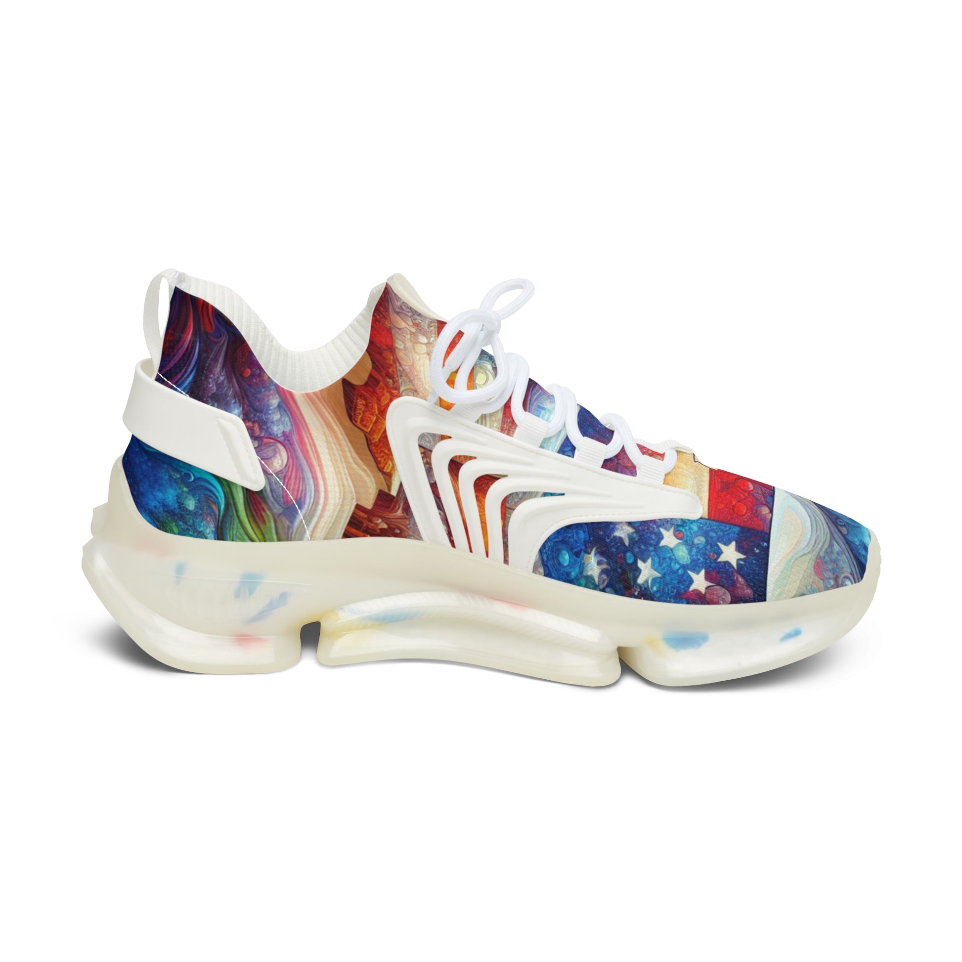 Stylish Women's American Distressed Sneakers, Colorful Flag Athletic Shoes, Trendy Casual Footwear for Everyday Wear, Gift for Fitness Lovers,