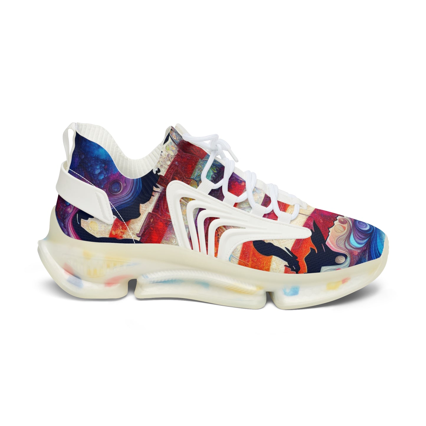 Stylish Women's American Distressed Sneakers, Colorful Flag Athletic Shoes, Trendy Casual Footwear for Everyday Wear, Gift for Fitness Lovers,