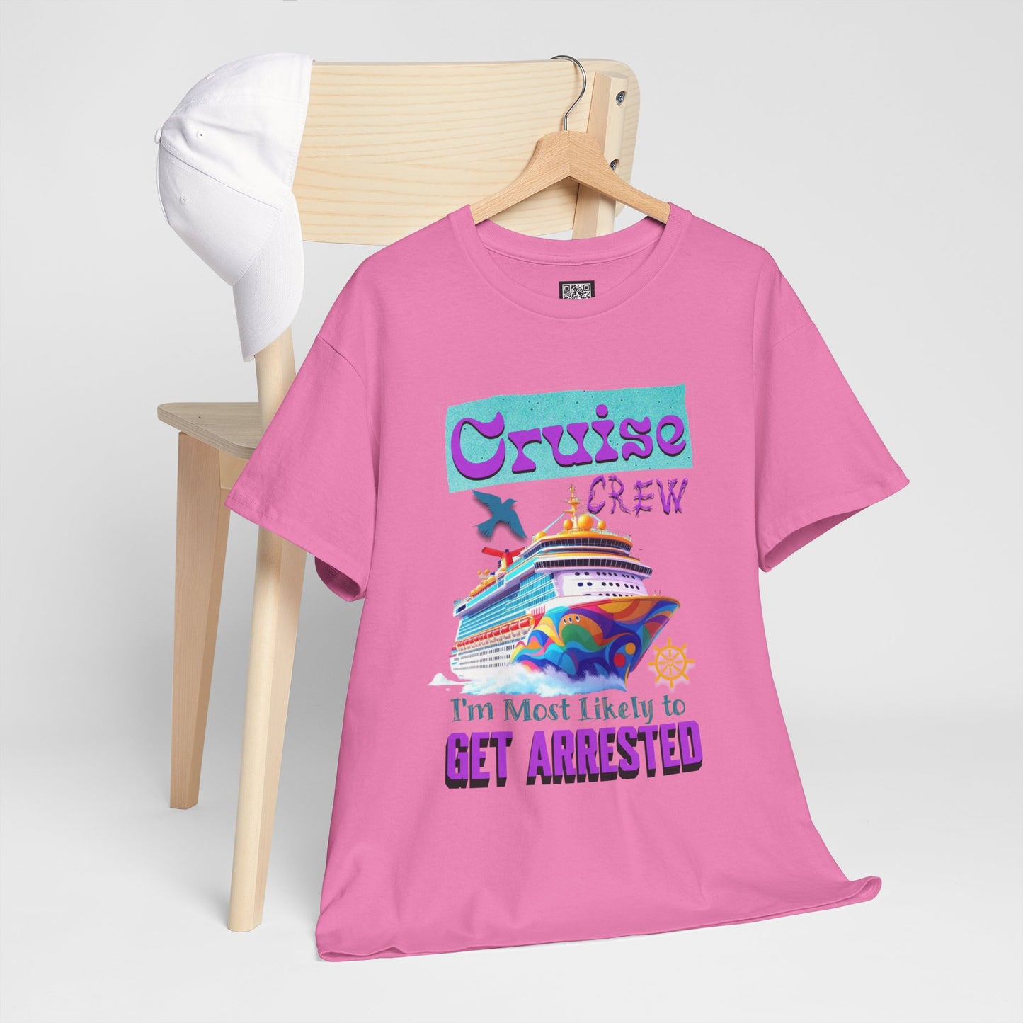 Cruise Crew Unisex Heavy Cotton Tee - Fun Vacation Shirt for Cruise Lovers, Cruise Travel Enthusiasts, Get Arrested Humor, Cruise Summer Beachwear,
