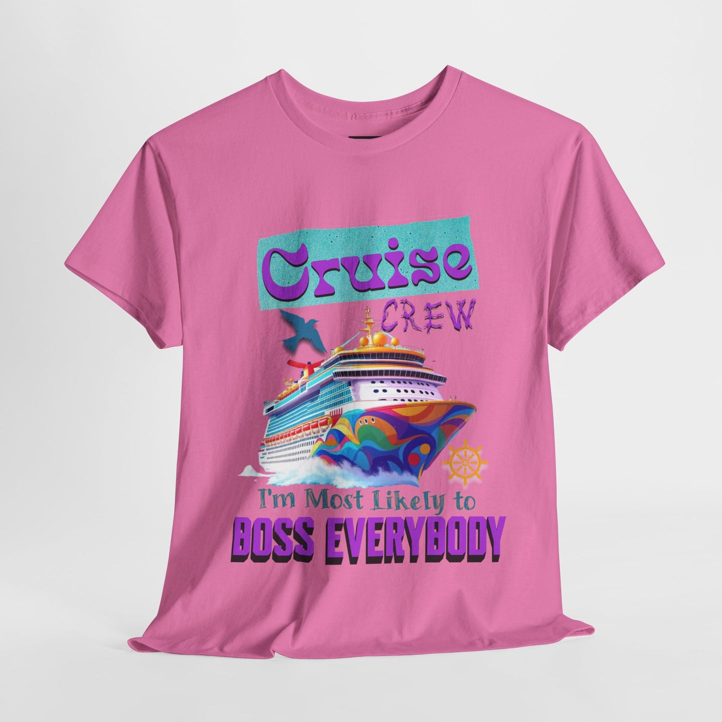 Cruise Crew Heavy Cotton Tee - Fun Cruise Vacation Shirt, Cruise-themed Apparel, Travel Gift, Nautical Wear, Summer Adventure T-Shirt