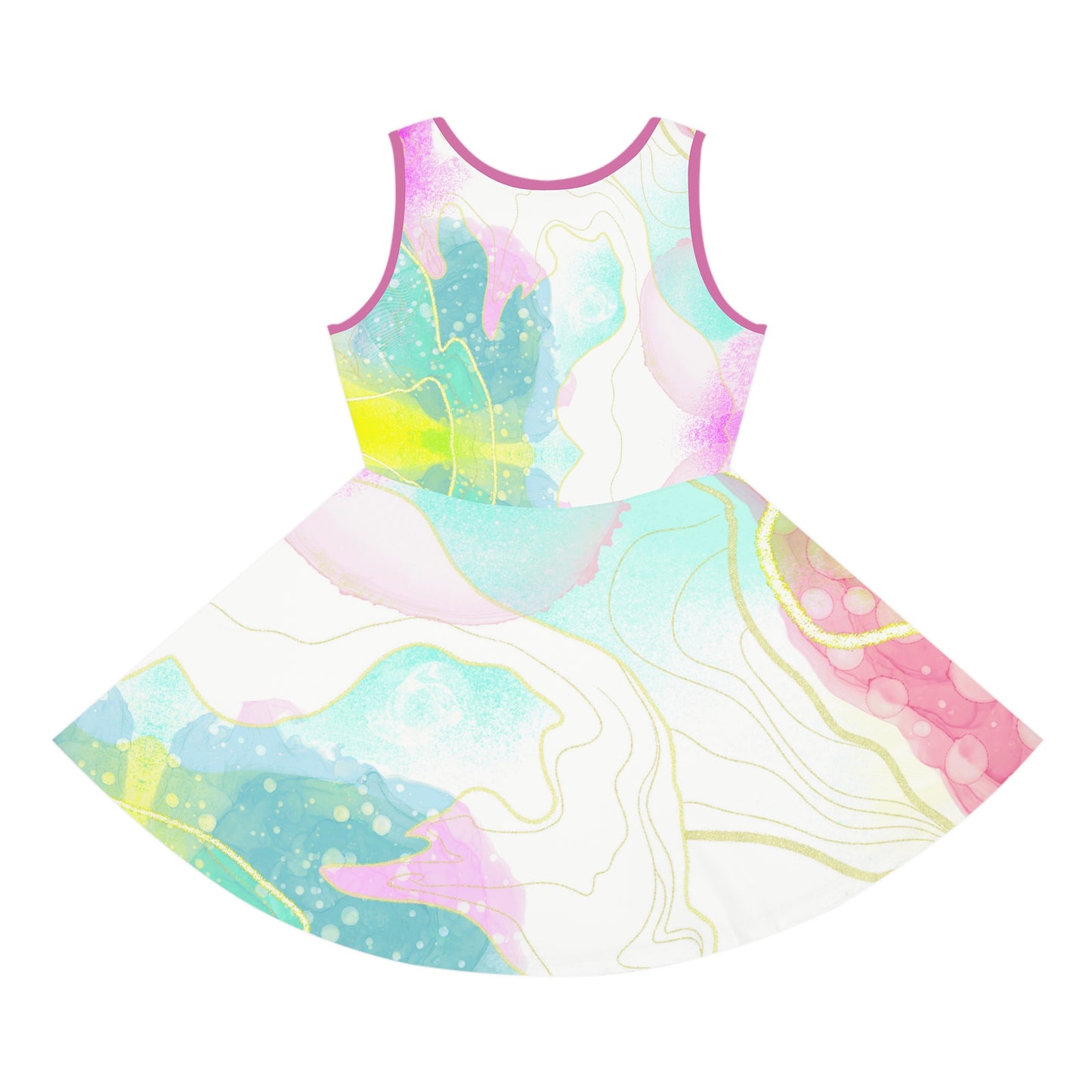 Pastel Abstract Girls' Sundress | Colorful Summer Dress for Playful Days, Girls Pastel Summer Dress, Toddler Sizes 2T to XL