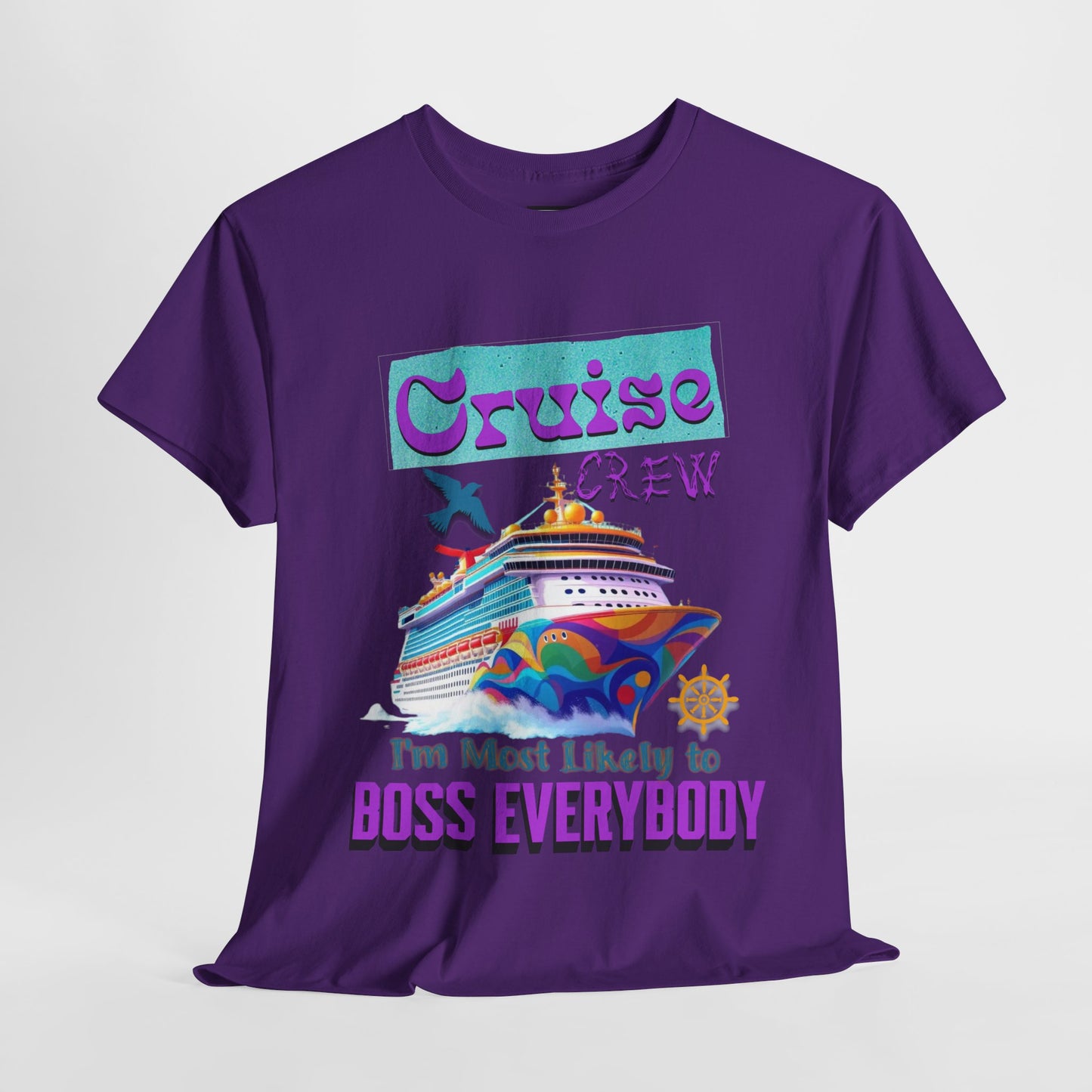 Cruise Crew Heavy Cotton Tee - Fun Cruise Vacation Shirt, Cruise-themed Apparel, Travel Gift, Nautical Wear, Summer Adventure T-Shirt