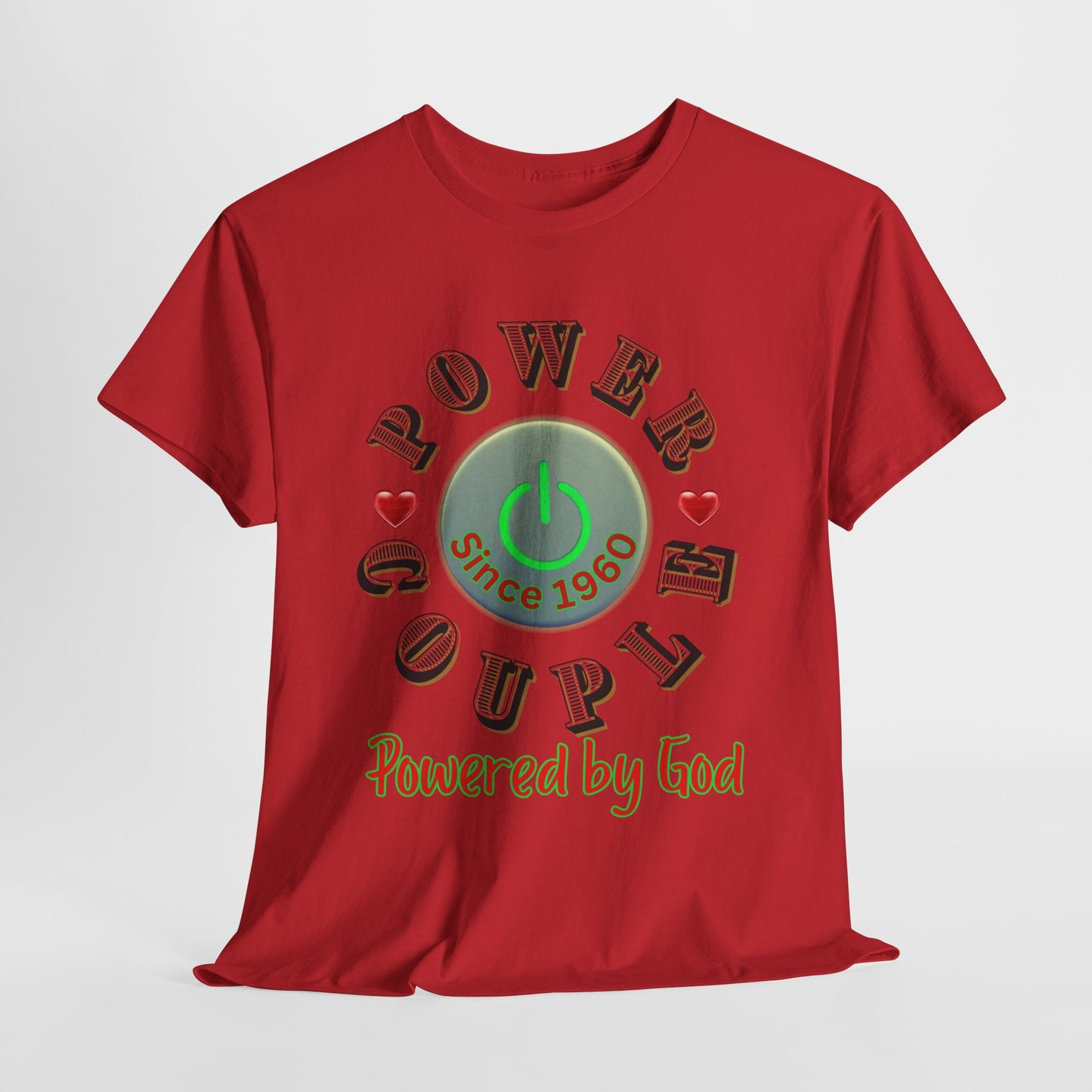 Power Couple - Powered by God T-Shirt | Anniversary Shirt for Couples Since 2011, Valentine T-shirt for Couples Unisex Heavy Cotton Tee