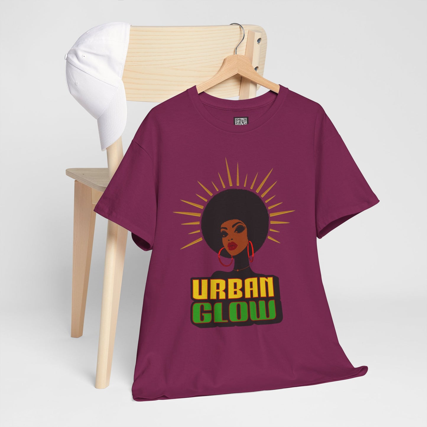 Urban Glow Unisex Heavy Cotton Tee - Afrocentric Streetwear T-Shirt for Her, Juneteenth Casual Wear, Melanin T-Shirts for Women