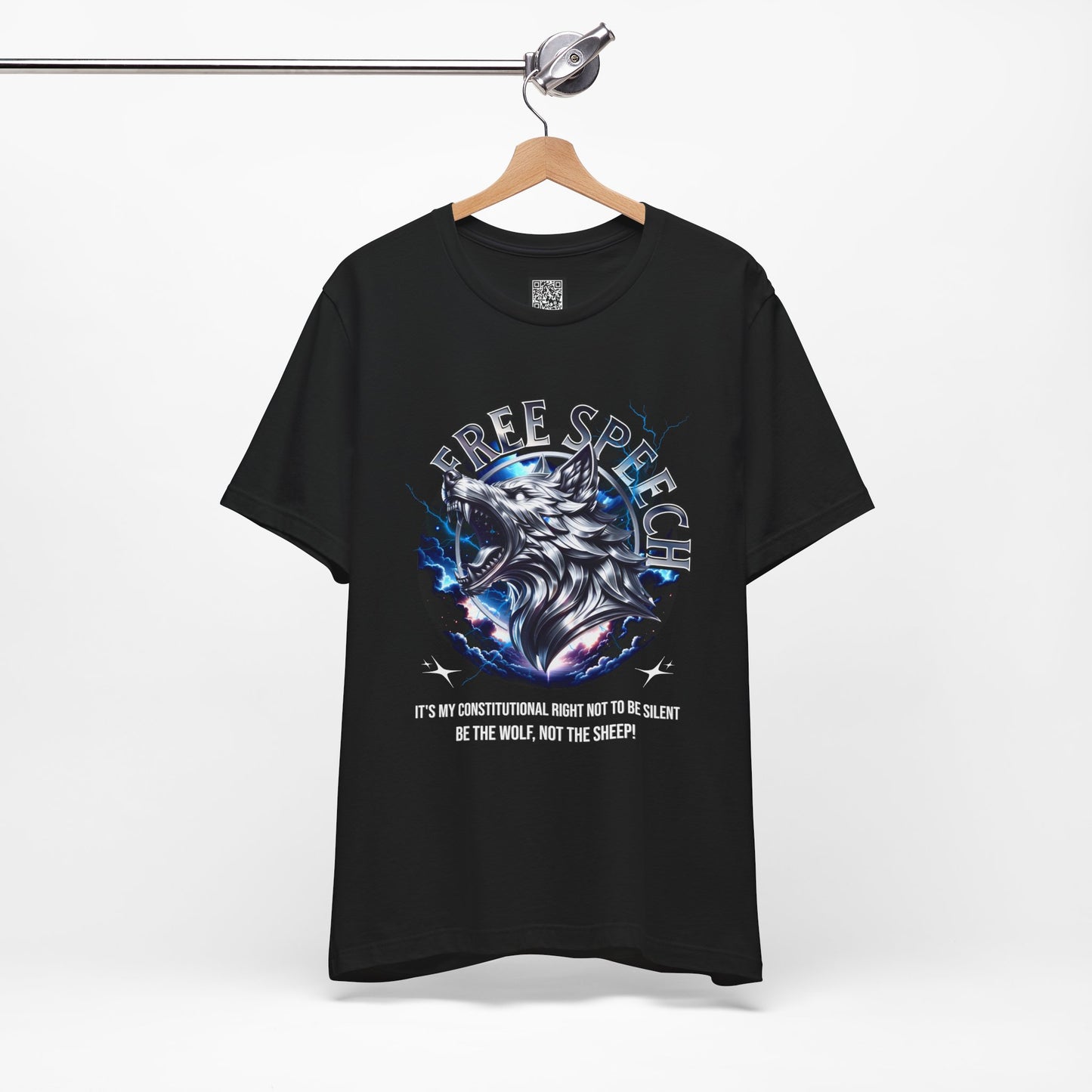 Free Speech Wolf Graphic Tee | Unisex Jersey Short Sleeve Shirt, Statement T-Shirt, Gift for Advocates, Activism Apparel, No Kings Protest