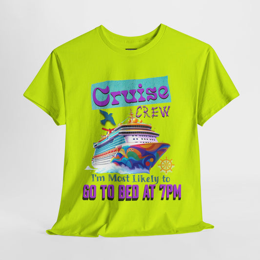 Cruise Crew Unisex Heavy Cotton Tee, Vacation Shirt, Funny Travel Gift, Cruise Enthusiast Apparel, Summer Tee, Sea Adventure Wear