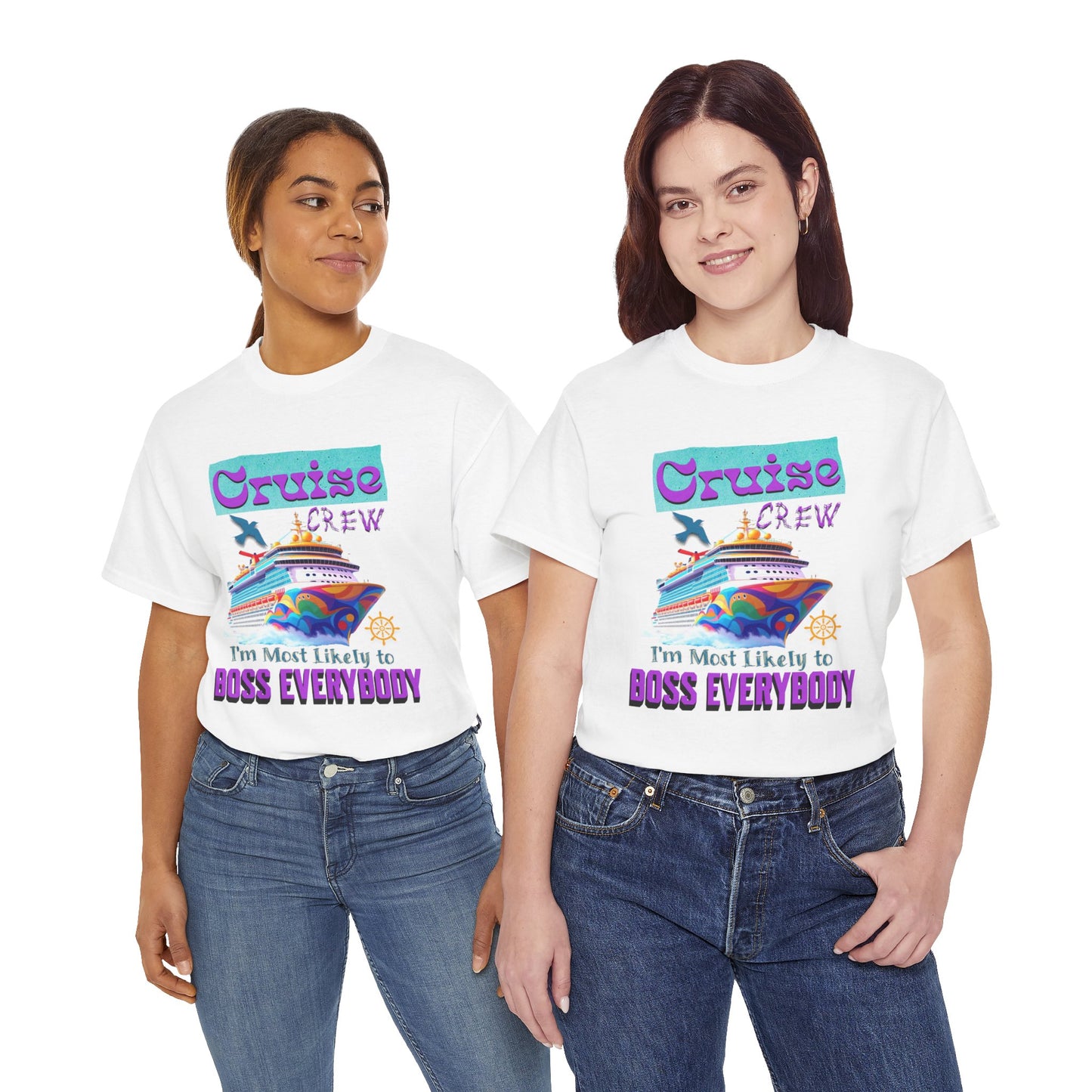 Cruise Crew Heavy Cotton Tee - Fun Cruise Vacation Shirt, Cruise-themed Apparel, Travel Gift, Nautical Wear, Summer Adventure T-Shirt