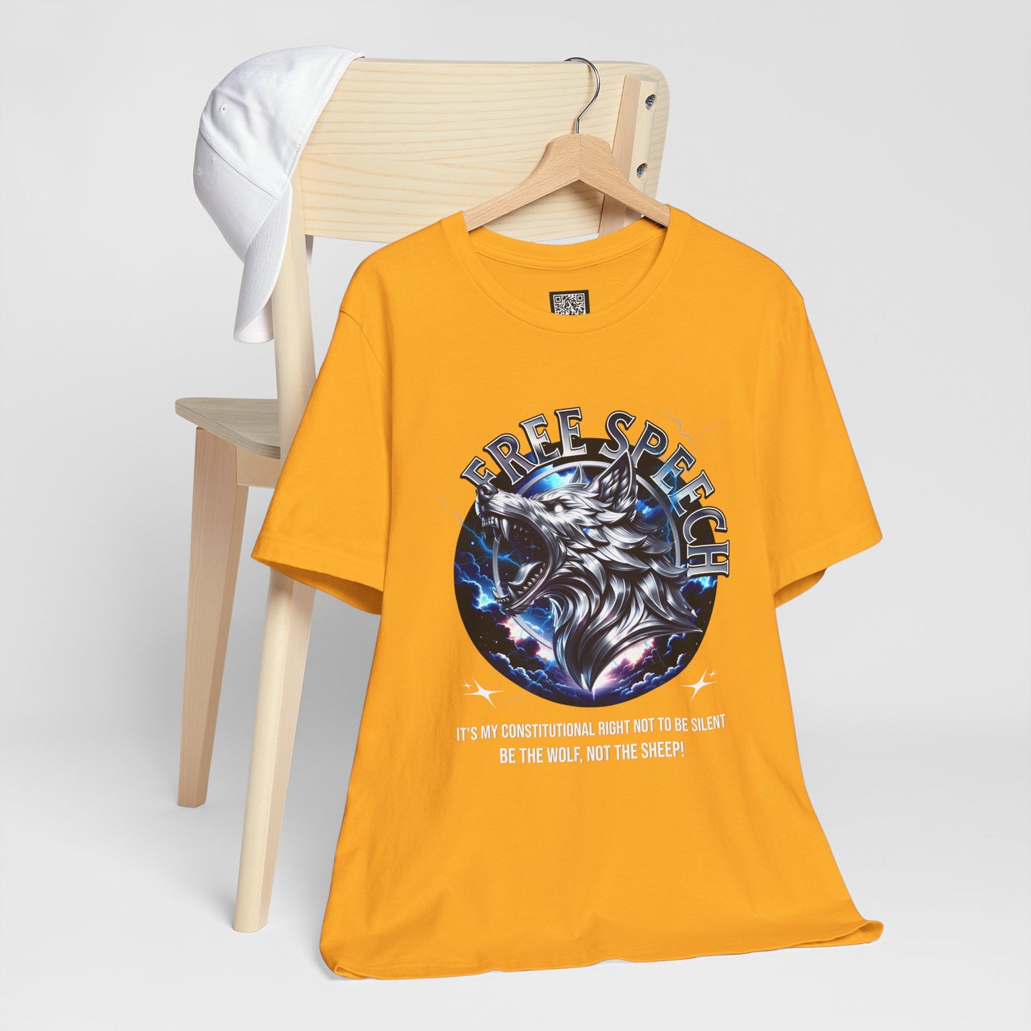 Free Speech Wolf Graphic Tee | Unisex Jersey Short Sleeve Shirt, Statement T-Shirt, Gift for Advocates, Activism Apparel, No Kings Protest