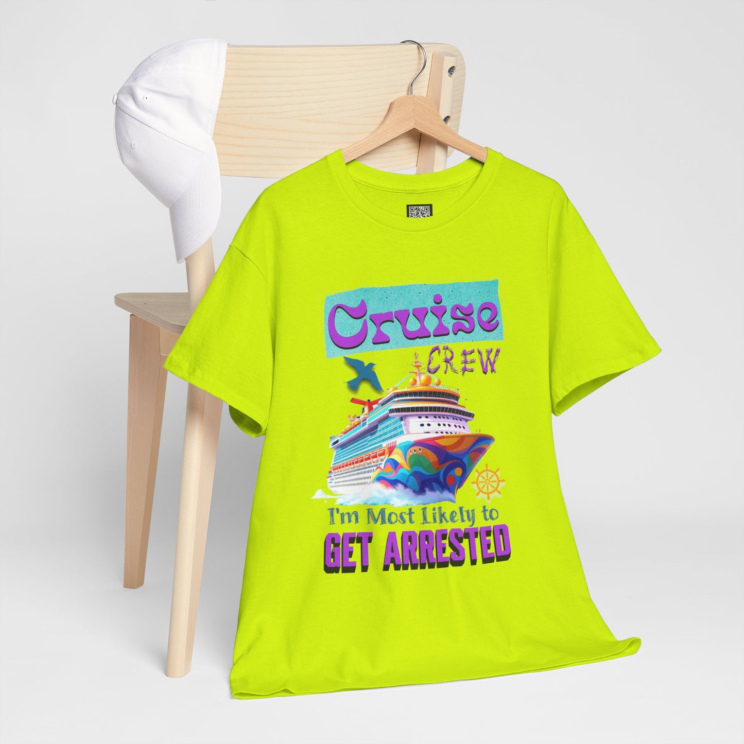 Cruise Crew Unisex Heavy Cotton Tee - Fun Vacation Shirt for Cruise Lovers, Cruise Travel Enthusiasts, Get Arrested Humor, Cruise Summer Beachwear,