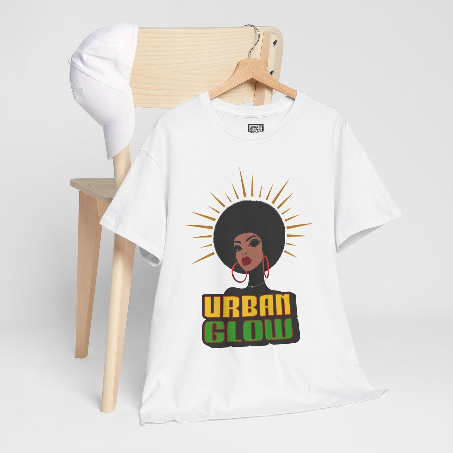 Urban Glow Unisex Heavy Cotton Tee - Afrocentric Streetwear T-Shirt for Her, Juneteenth Casual Wear, Melanin T-Shirts for Women
