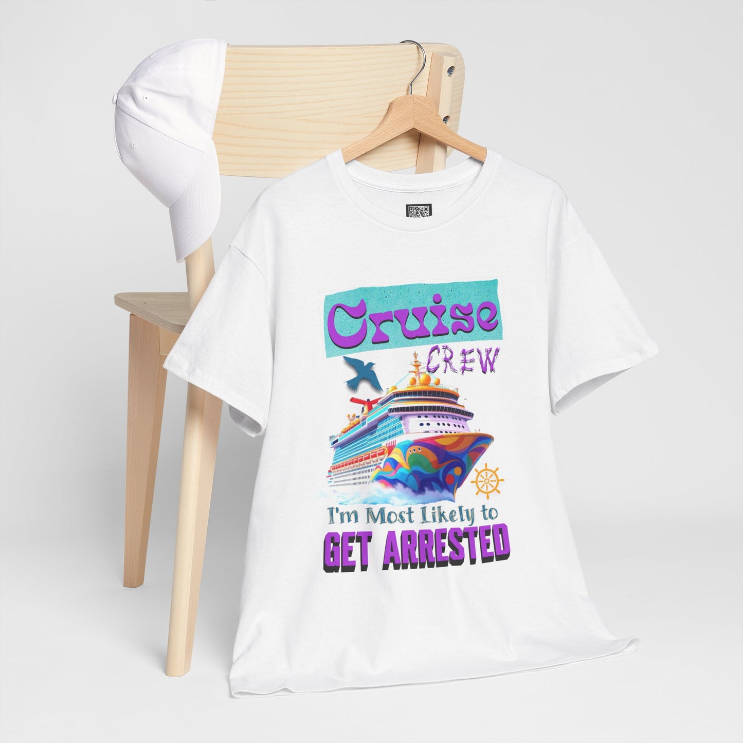 Cruise Crew Unisex Heavy Cotton Tee - Fun Vacation Shirt for Cruise Lovers, Cruise Travel Enthusiasts, Get Arrested Humor, Cruise Summer Beachwear,
