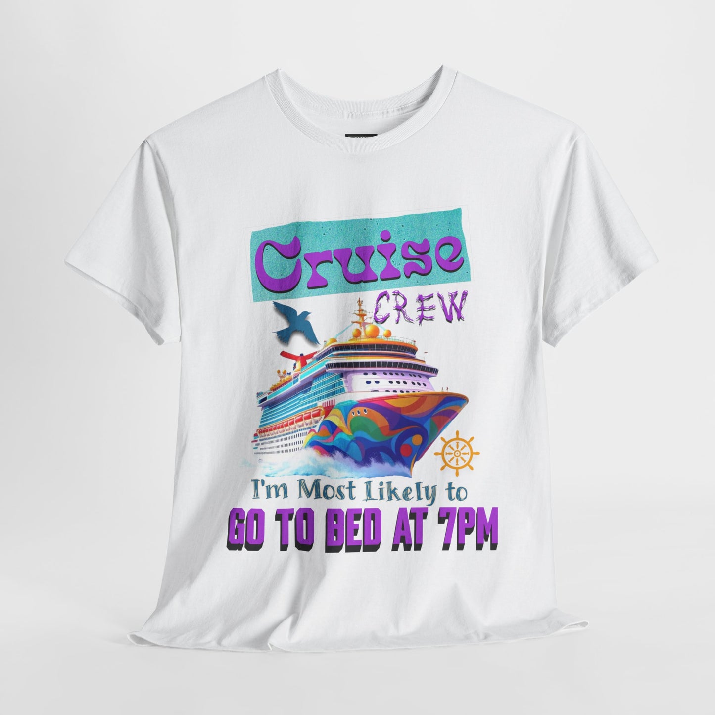 Cruise Crew Unisex Heavy Cotton Tee, Vacation Shirt, Funny Travel Gift, Cruise Enthusiast Apparel, Summer Tee, Sea Adventure Wear