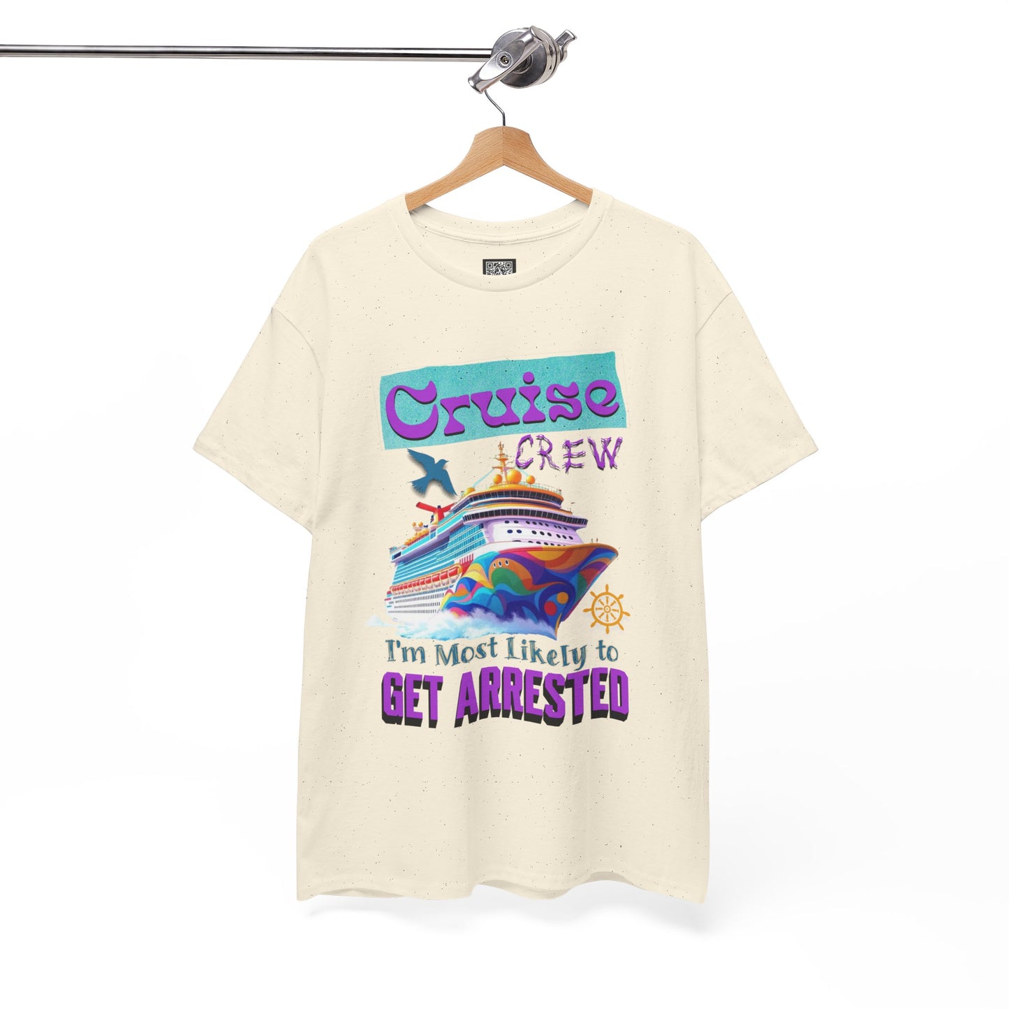 Cruise Crew Unisex Heavy Cotton Tee - Fun Vacation Shirt for Cruise Lovers, Cruise Travel Enthusiasts, Get Arrested Humor, Cruise Summer Beachwear,
